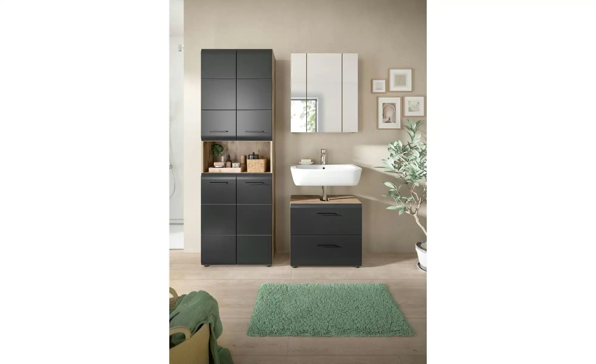 Thumbnail - Badkombination  Igelsbachsee ¦ holzfarben ¦ Maße (cm): B: 135 H: 185 Schränke > Badschränke > Komplett-Badkombinationen ...