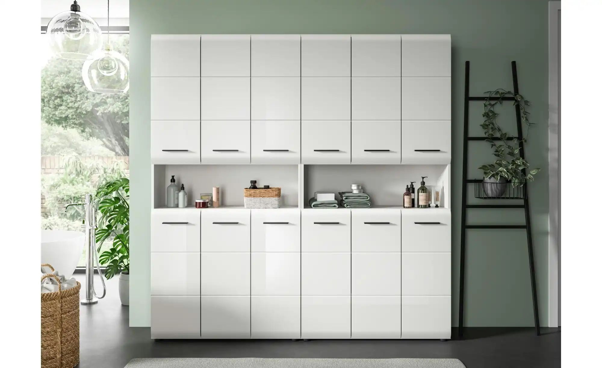 Badkombination   ¦ weiß ¦ Maße (cm): B: 180 H: 185 Schränke > Badschränke > günstig online kaufen