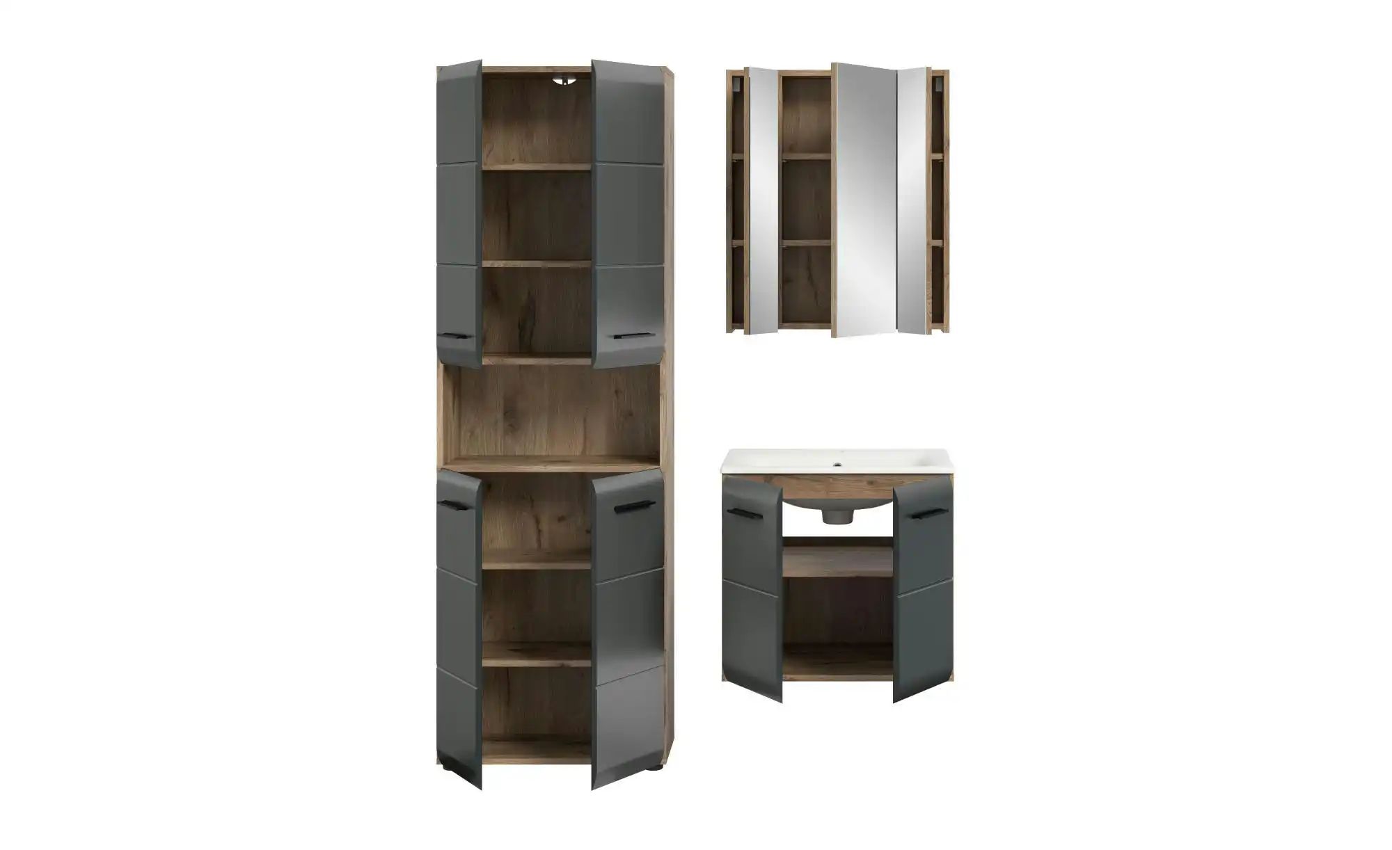 Badkombination   ¦ holzfarben ¦ Maße (cm): B: 135 H: 185 Schränke > Badschr günstig online kaufen