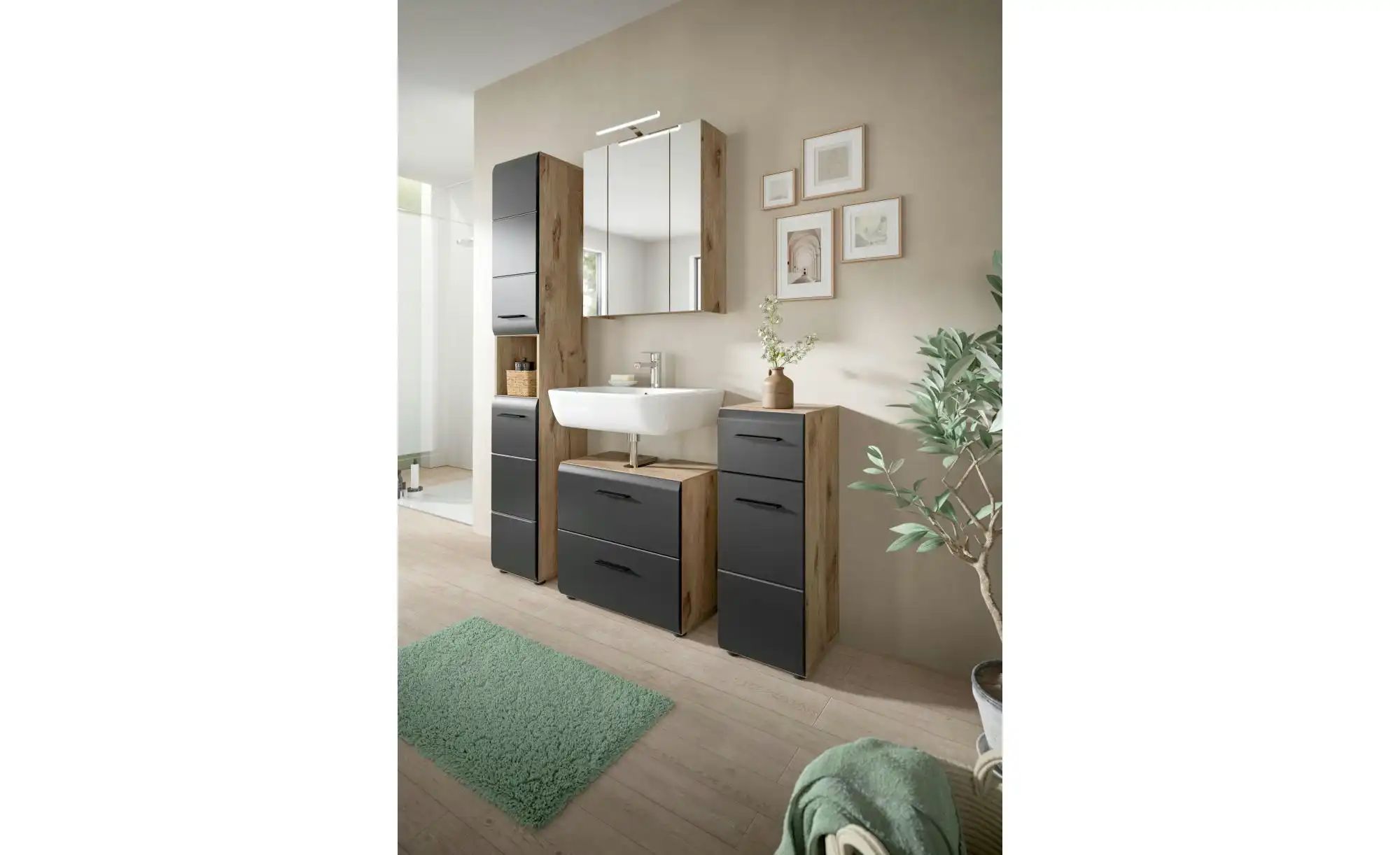 Badkombination   ¦ holzfarben ¦ Maße (cm): B: 150 H: 185 Schränke > Badschr günstig online kaufen