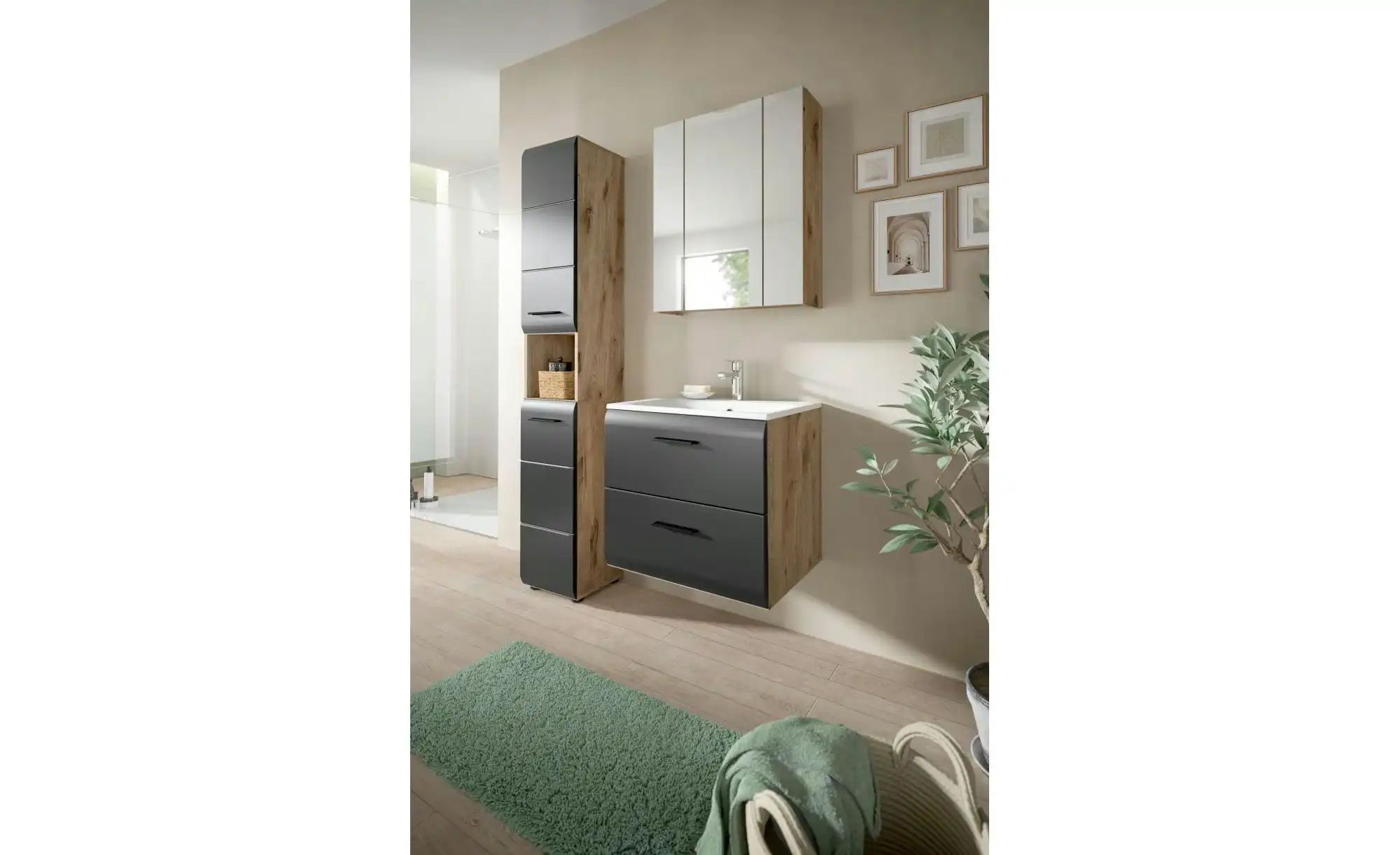 Badkombination   ¦ holzfarben ¦ Maße (cm): B: 105 H: 185 Schränke > Badschr günstig online kaufen