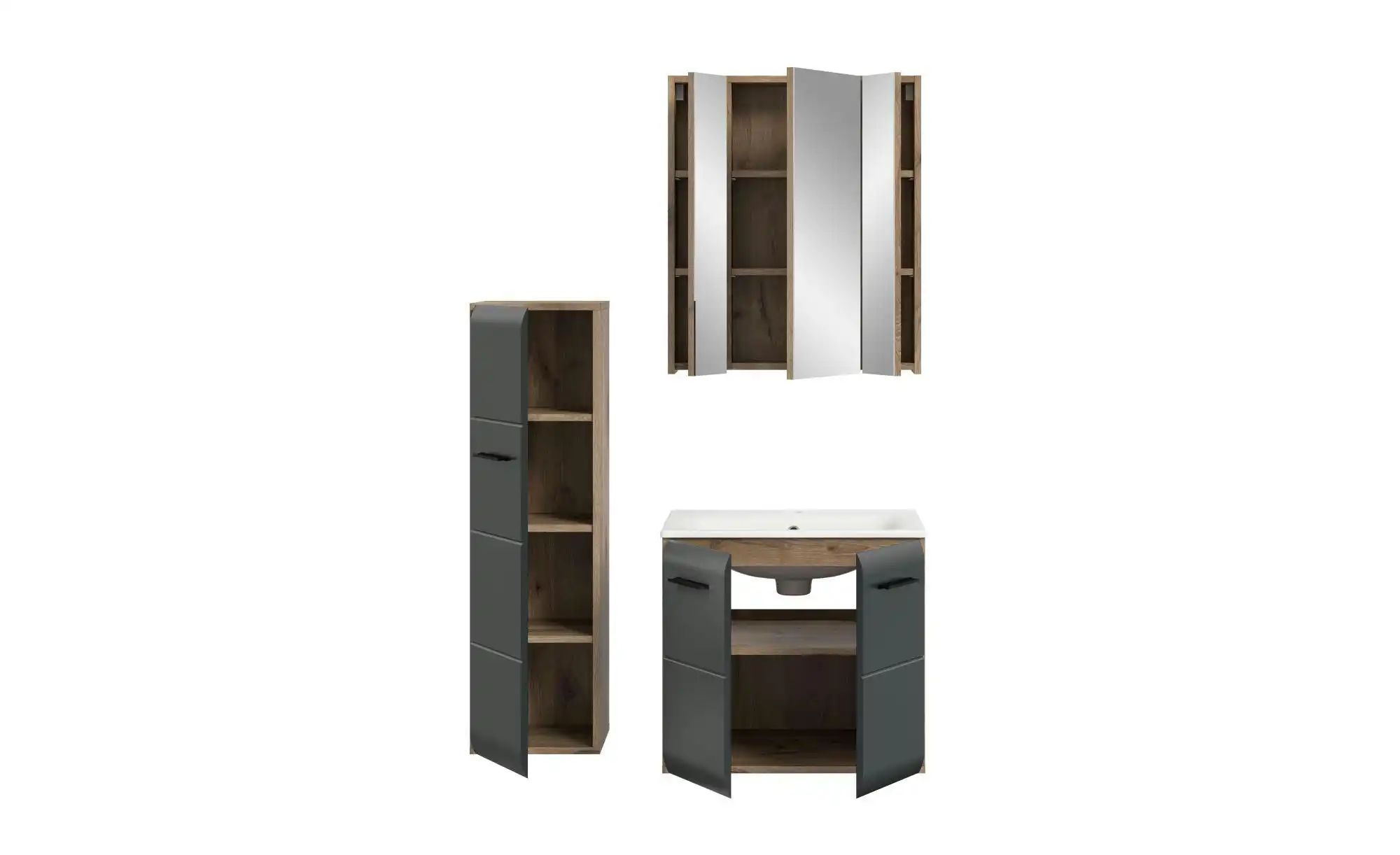 Badkombination   ¦ holzfarben ¦ Maße (cm): B: 105 H: 185 Schränke > Badschr günstig online kaufen