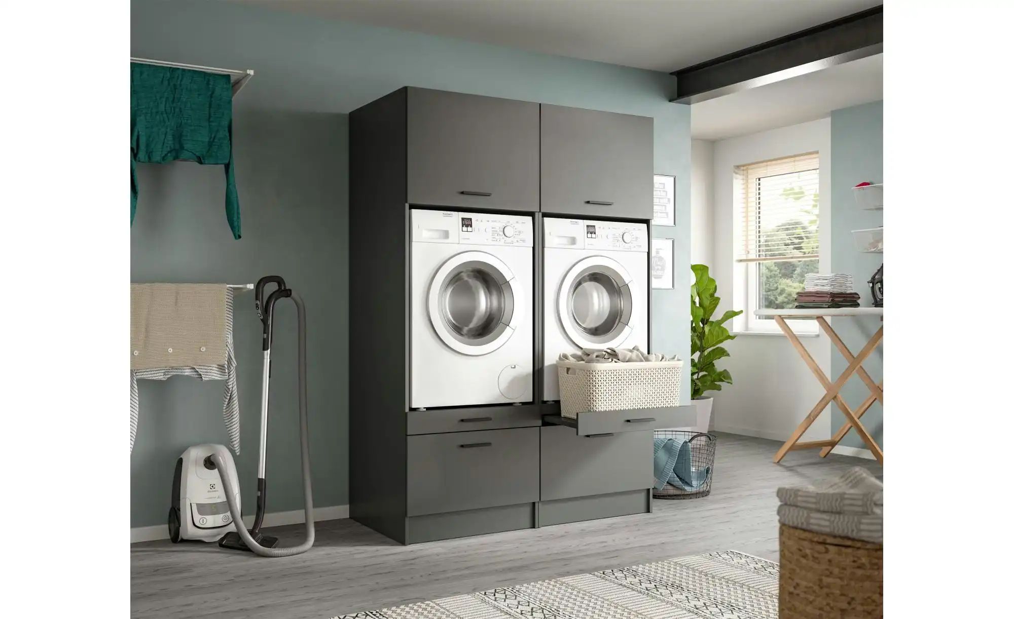 Waschmaschinenumbau Set  Frillensee ¦ grau ¦ Maße (cm): B: 133 H: 195 Schrä günstig online kaufen