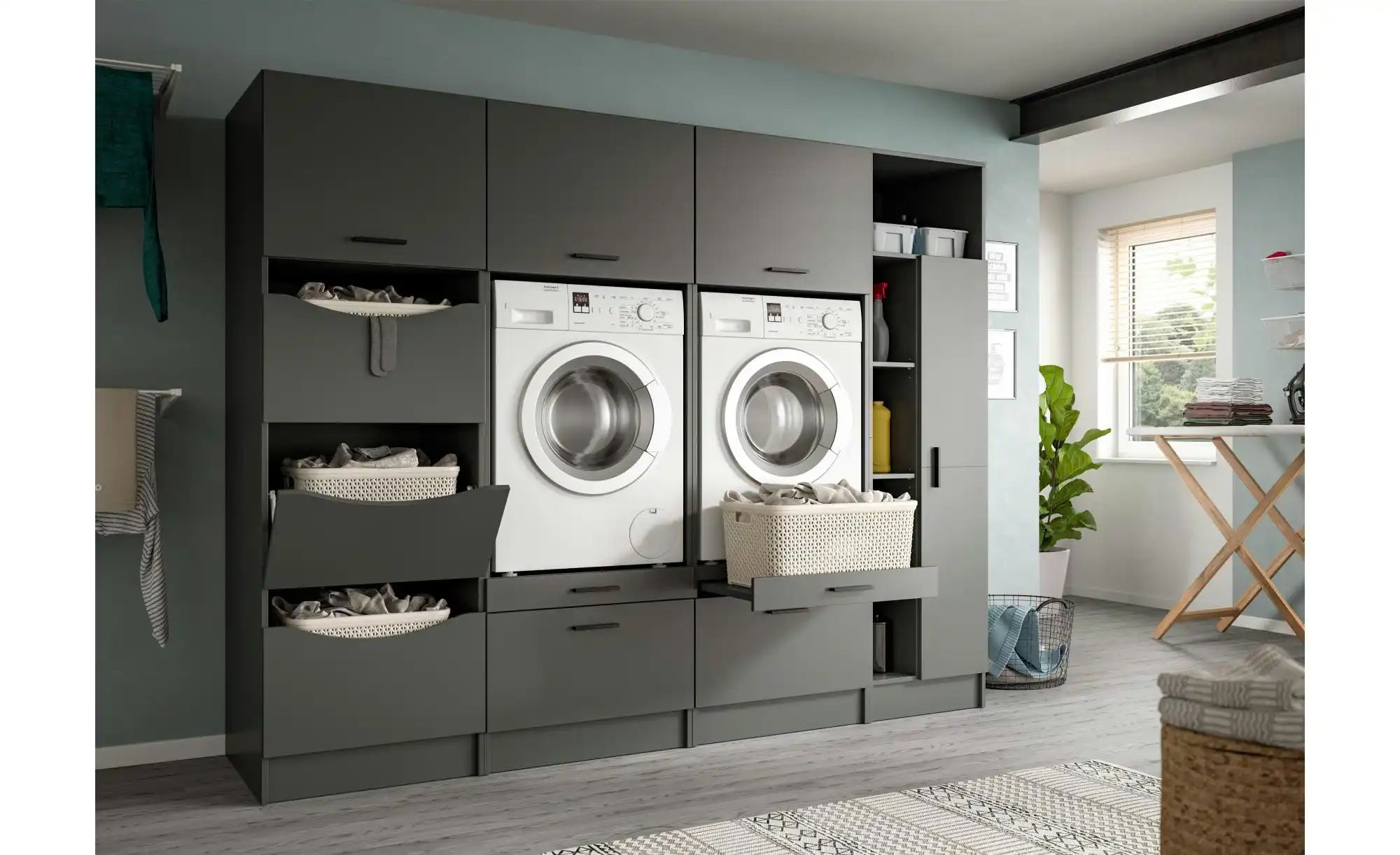 Waschmaschinenumbau Set  Frillensee ¦ grau ¦ Maße (cm): B: 242 H: 195 Schrä günstig online kaufen