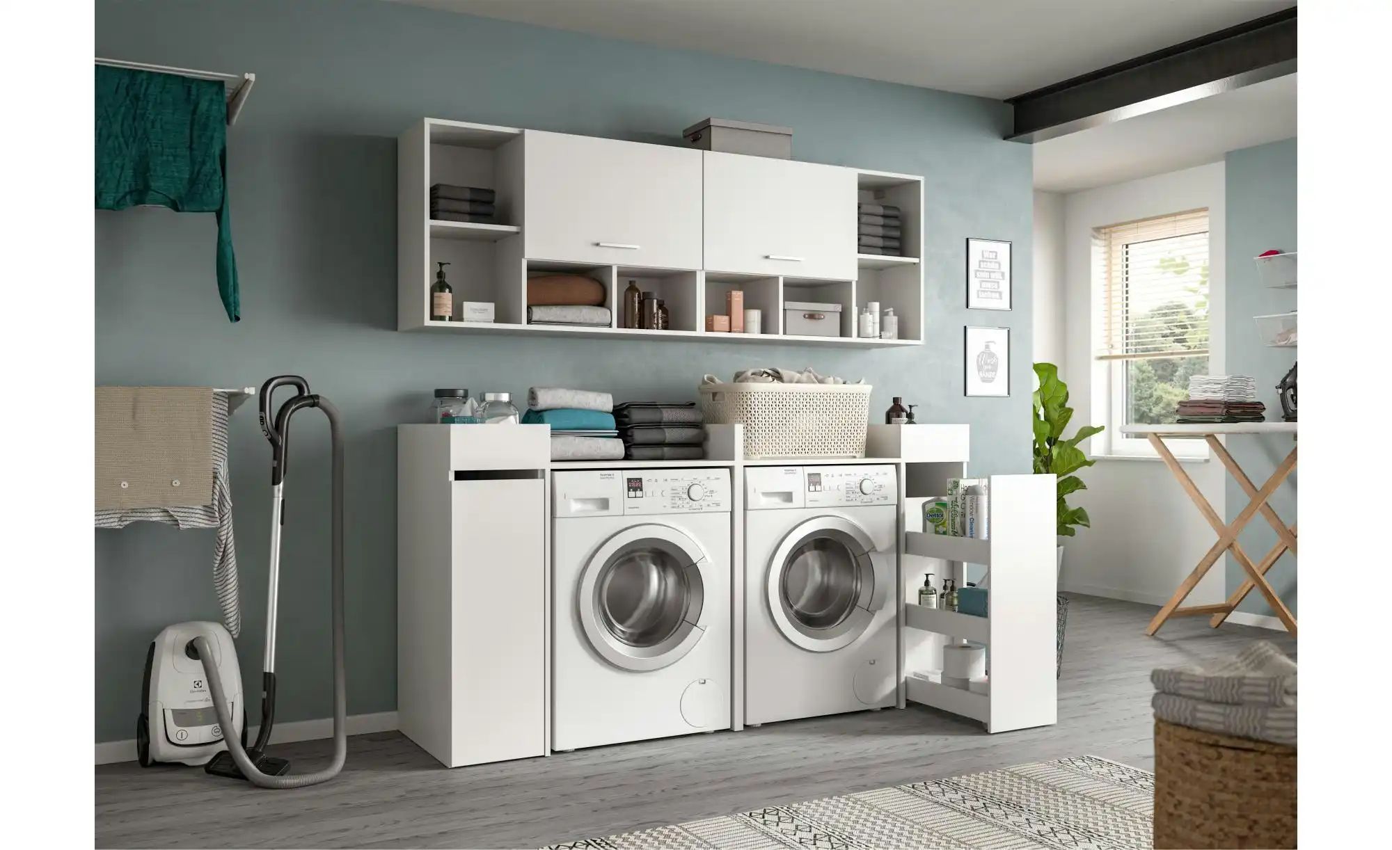 Waschmaschinenumbau Set   ¦ weiß ¦ Maße (cm): B: 190 H: 195 Schränke > Bads günstig online kaufen