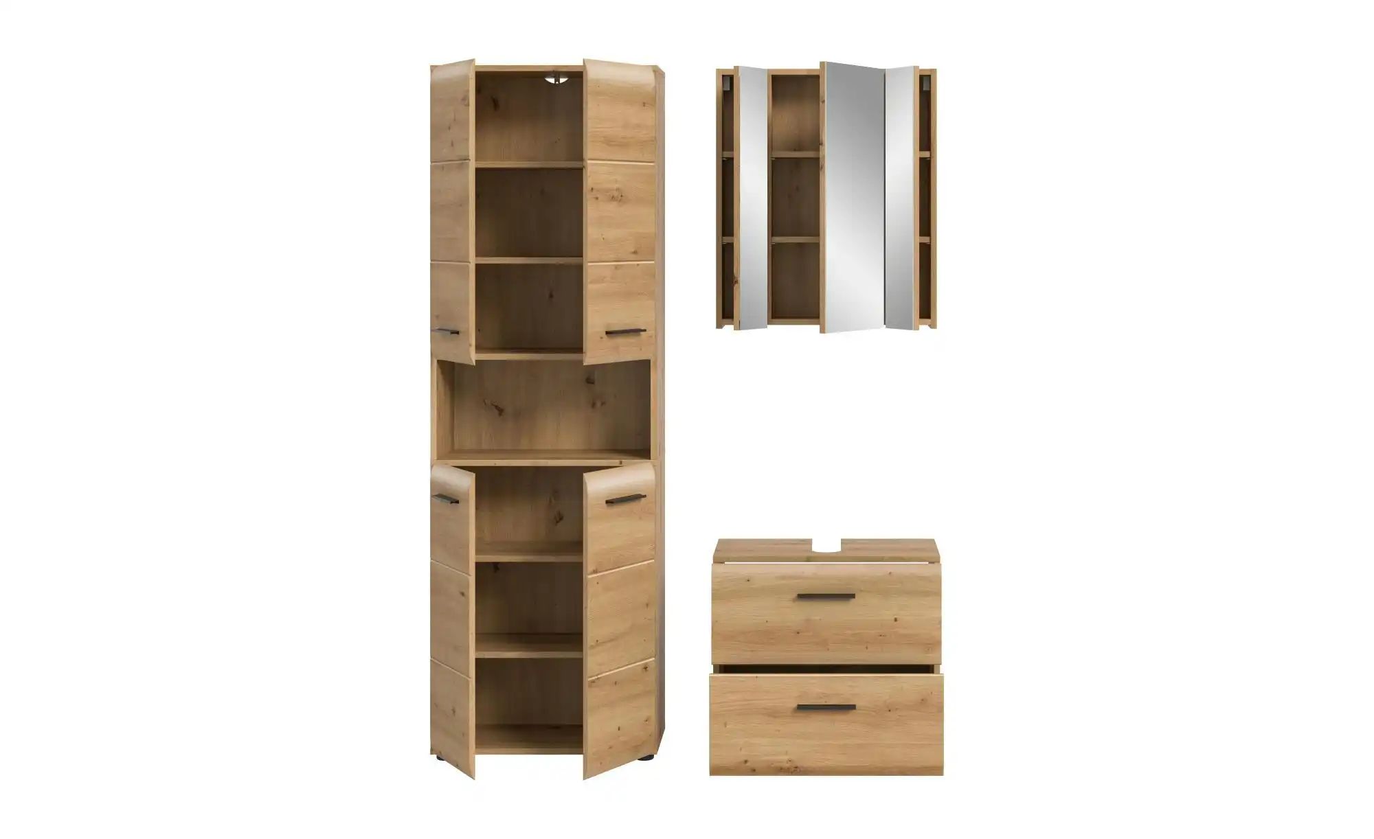 Badkombination  Igelsbachsee ¦ holzfarben ¦ Maße (cm): B: 135 H: 185 Schrän günstig online kaufen