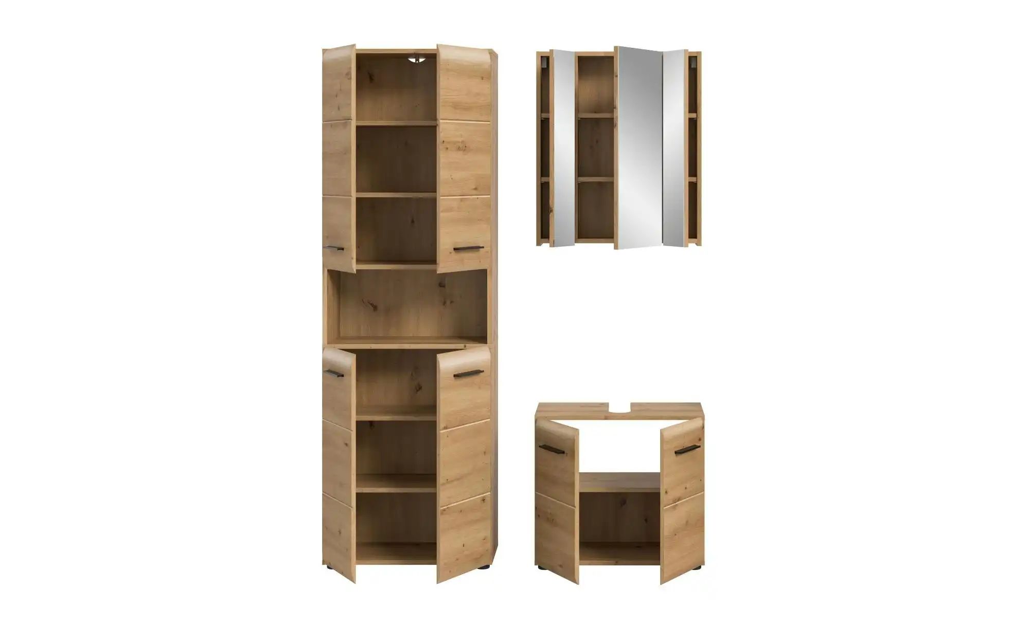 Badkombination   ¦ holzfarben ¦ Maße (cm): B: 135 H: 185 Schränke > Badschr günstig online kaufen