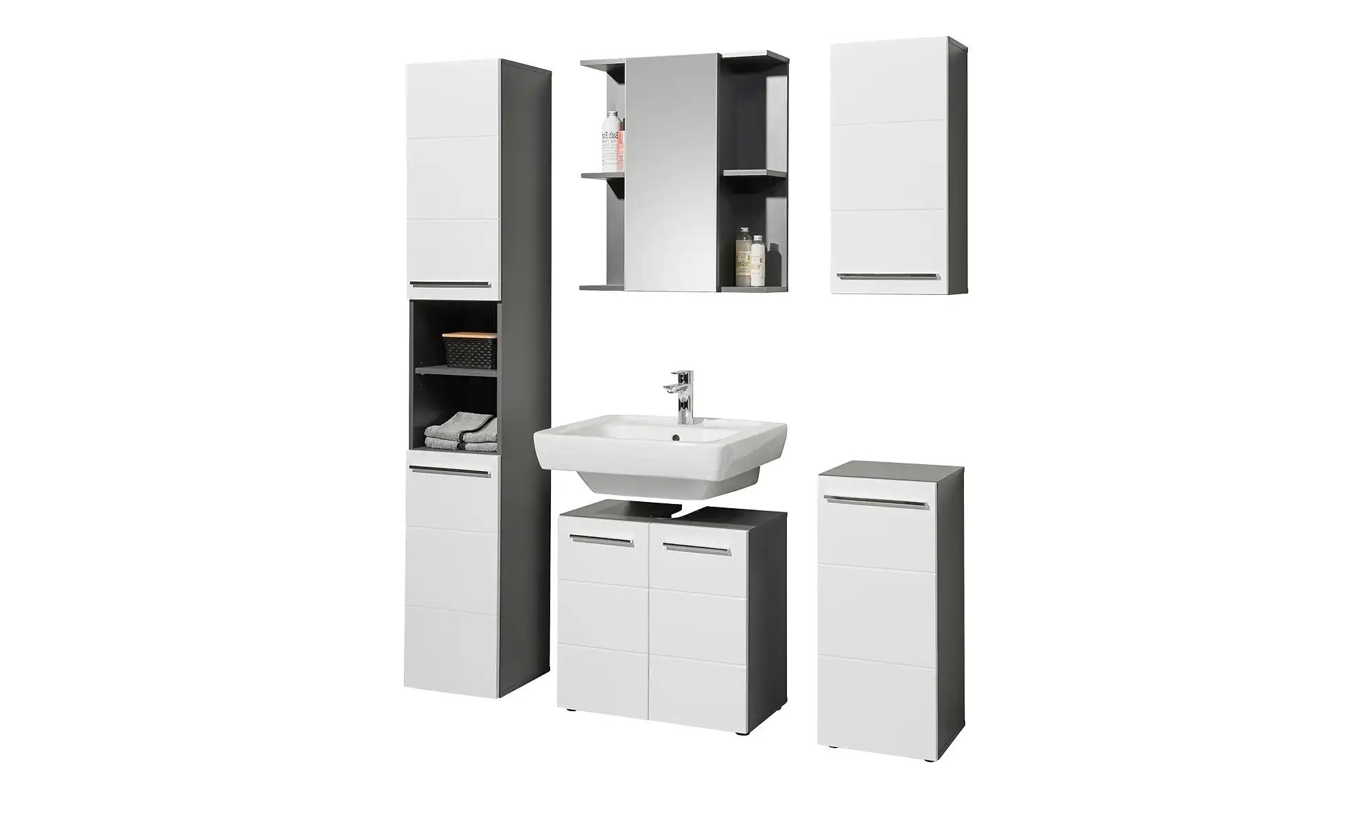 Thumbnail - uno Hochschrank Glammsee ¦ weiß ¦ Maße (cm): B: 34 H: 190 T: 30.0 Schränke > Badschränke > Bad-Hochschränke - Höffner