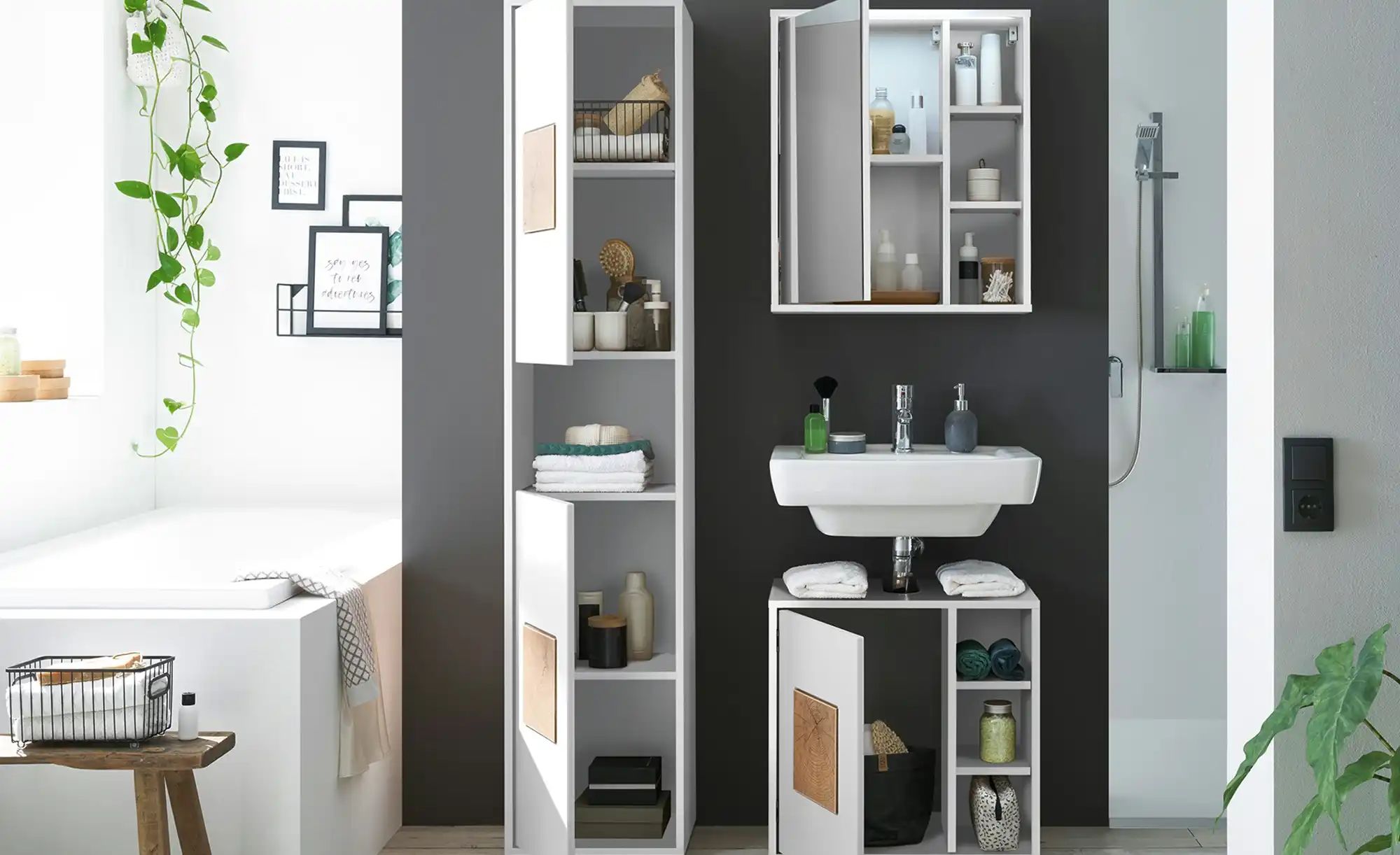 Thumbnail - Spiegelschrank Gremminer See ¦ weiß ¦ Maße (cm): B: 60 H: 70 T: 20.0 Schränke > Badschränke > Spiegelschränke - Höffner