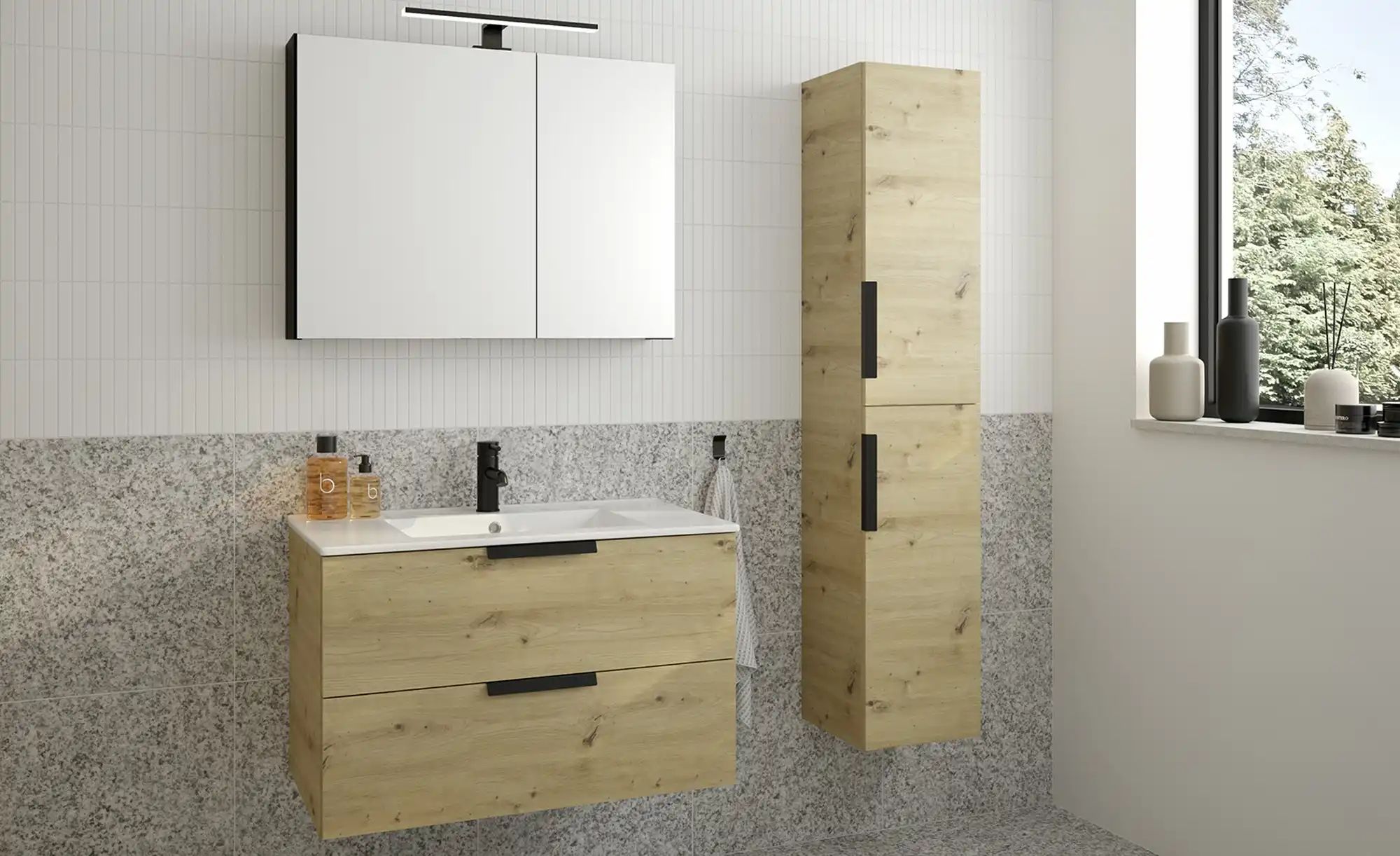 Thumbnail - Hochschrank  Fährsee ¦ holzfarben ¦ Maße (cm): B: 30 H: 150 T: 31.0 Schränke > Badschränke > Bad-Hochschränke - Höffner