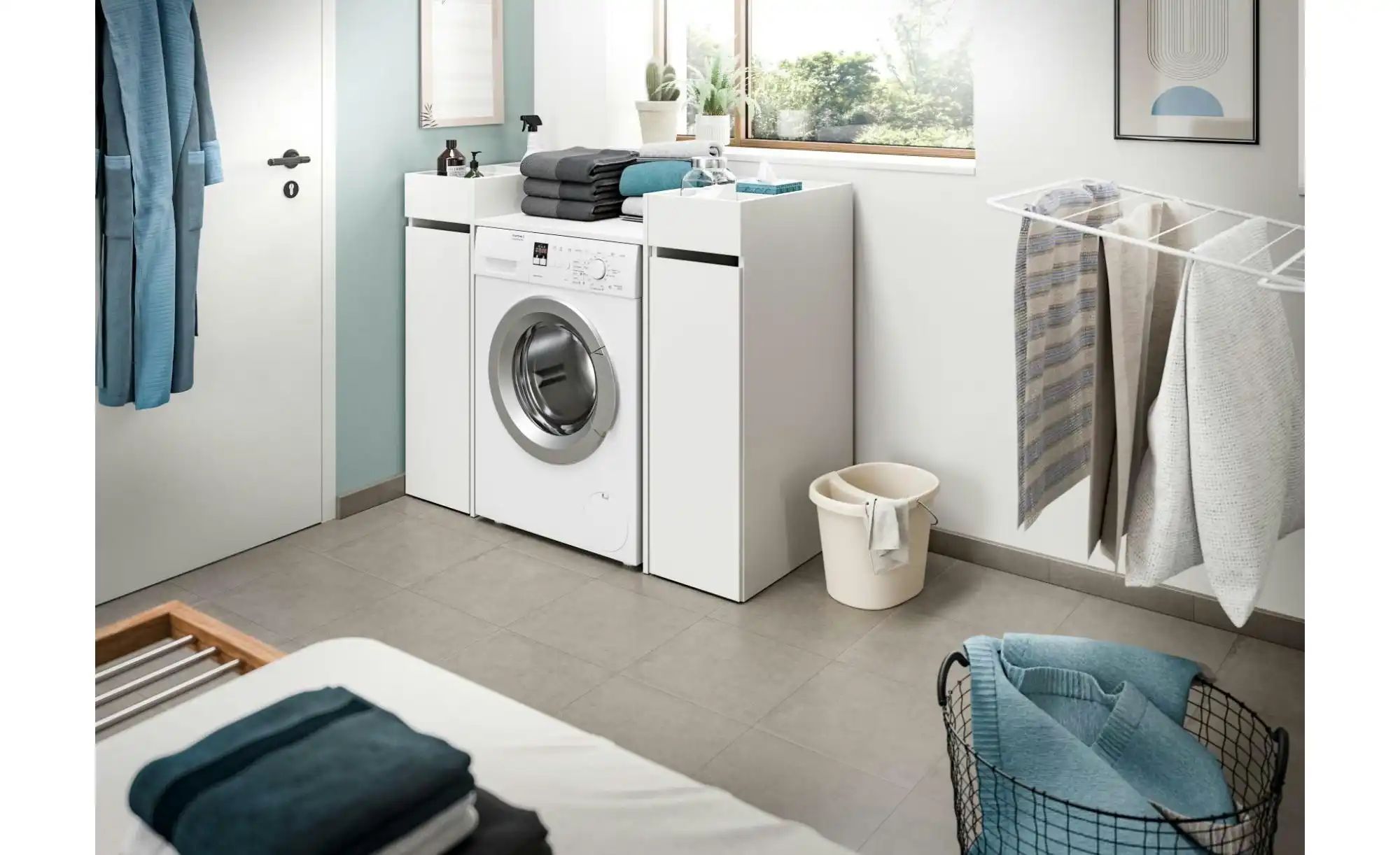 Waschmaschinenschrank  Frillensee ¦ weiß ¦ Maße (cm): B: 124 H: 101 Regale günstig online kaufen