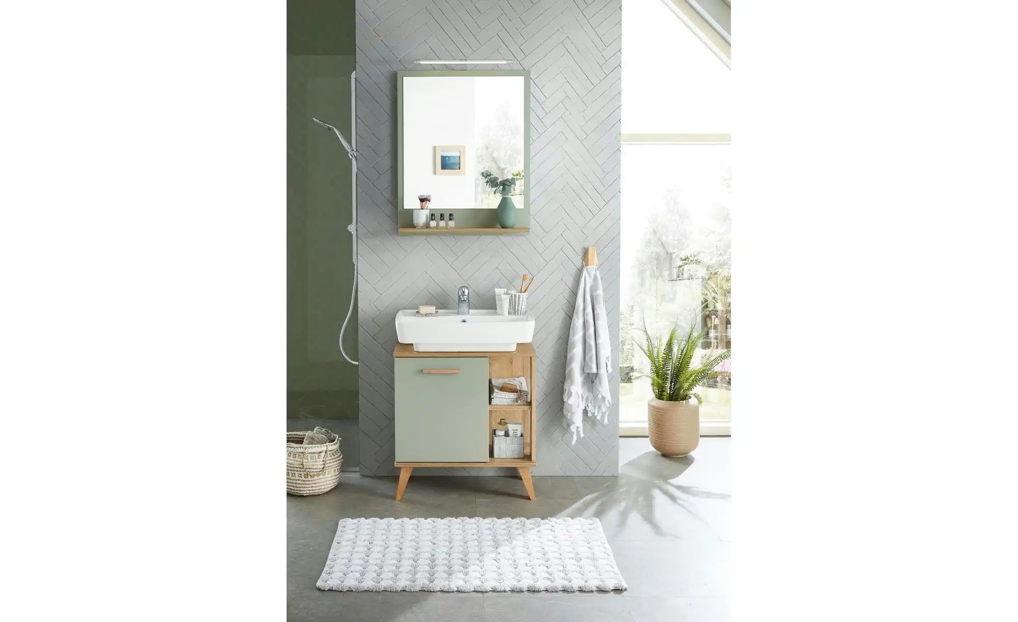 Thumbnail - Badkombination  Dehmsee ¦ grün ¦ Maße (cm): B: 60,5 H: 200 Schränke > Badschränke > Komplett-Badkombinationen - Höffner