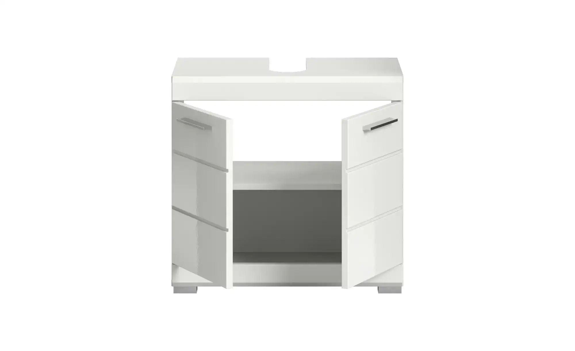 Thumbnail - Waschbeckenunterschrank SCHLOONSEE Breite 60cm 2 Tür 2 Fächer mit Siphonausschnitt MDF-Front in verschiedenen Farbe...