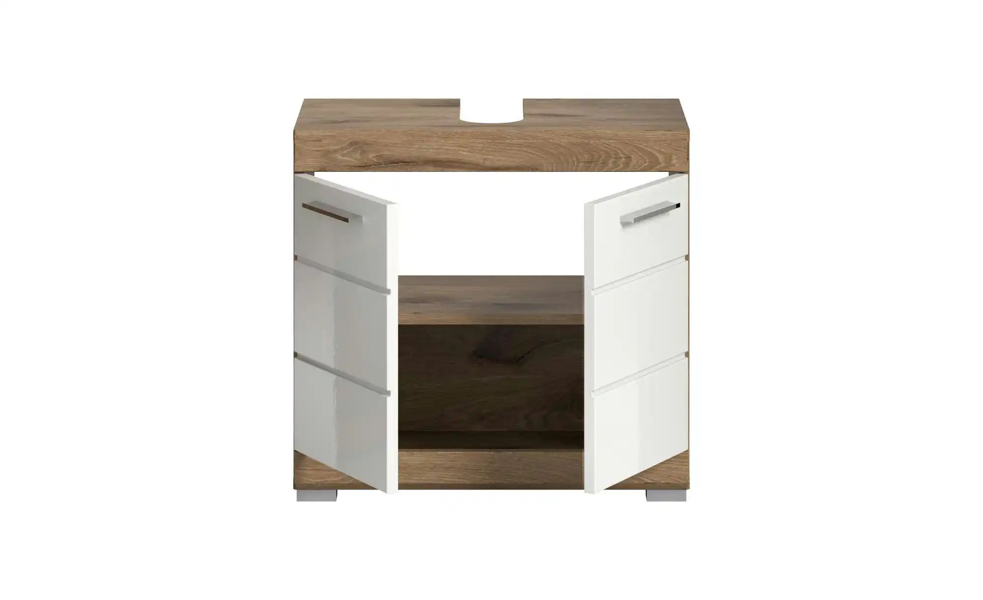 xonox.home Waschbeckenunterschrank weiß hochglanz/Nox Oak Nachbildung 37x19 günstig online kaufen