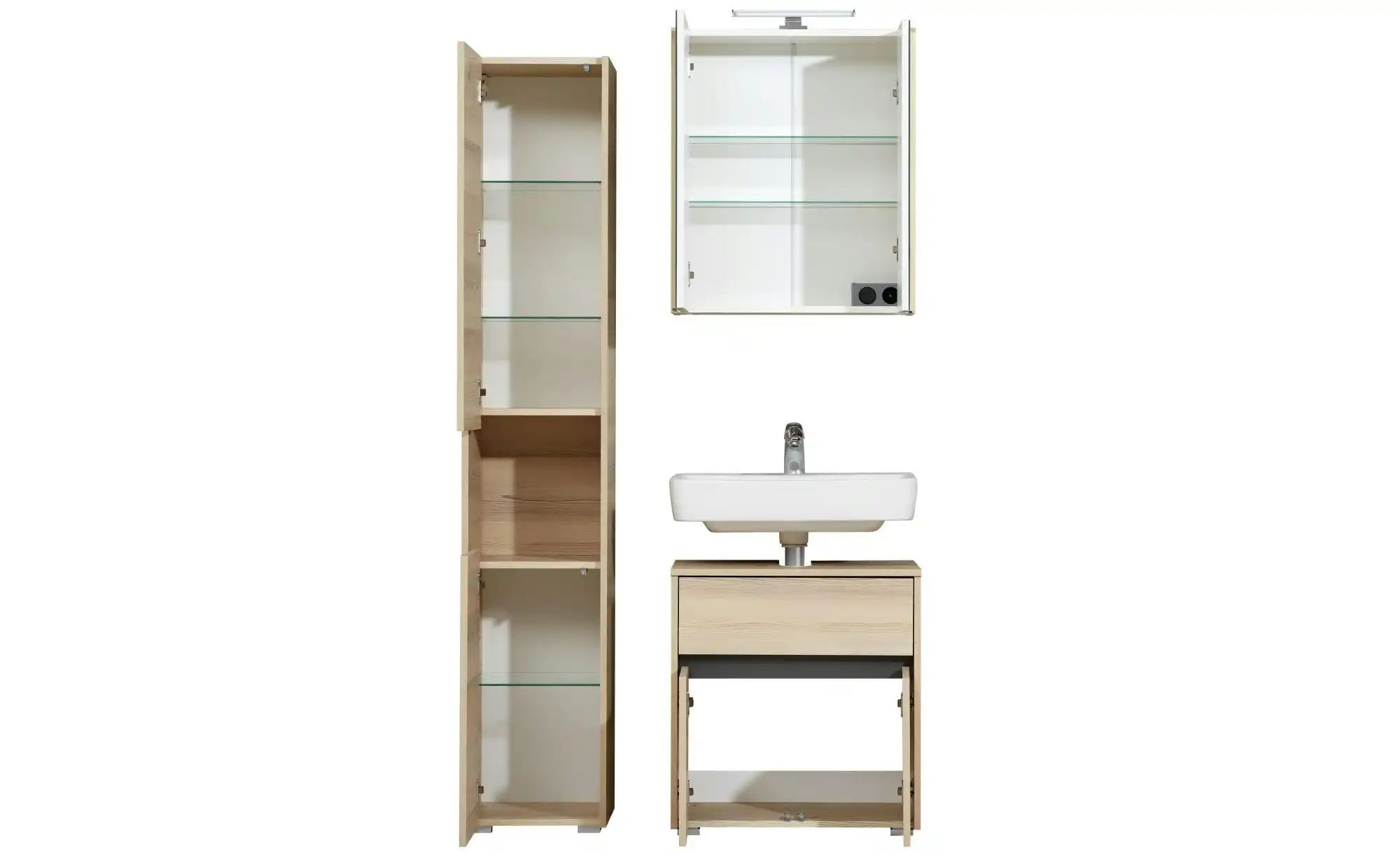 Badkombination  Dillinger See ¦ holzfarben ¦ Maße (cm): B: 95 H: 200 Schrän günstig online kaufen