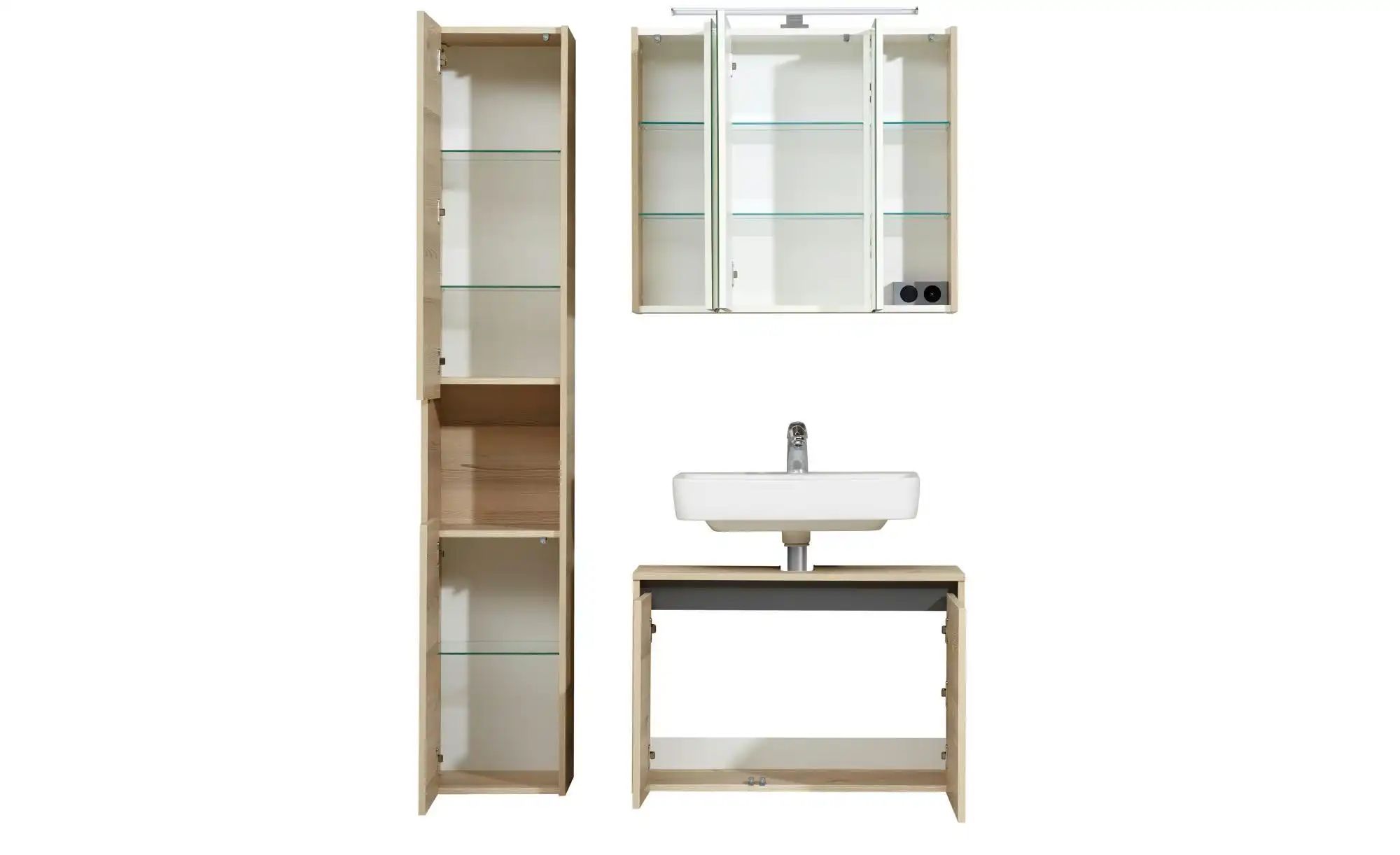 Badkombination  Dillinger See ¦ holzfarben ¦ Maße (cm): B: 115 H: 200 Schrä günstig online kaufen