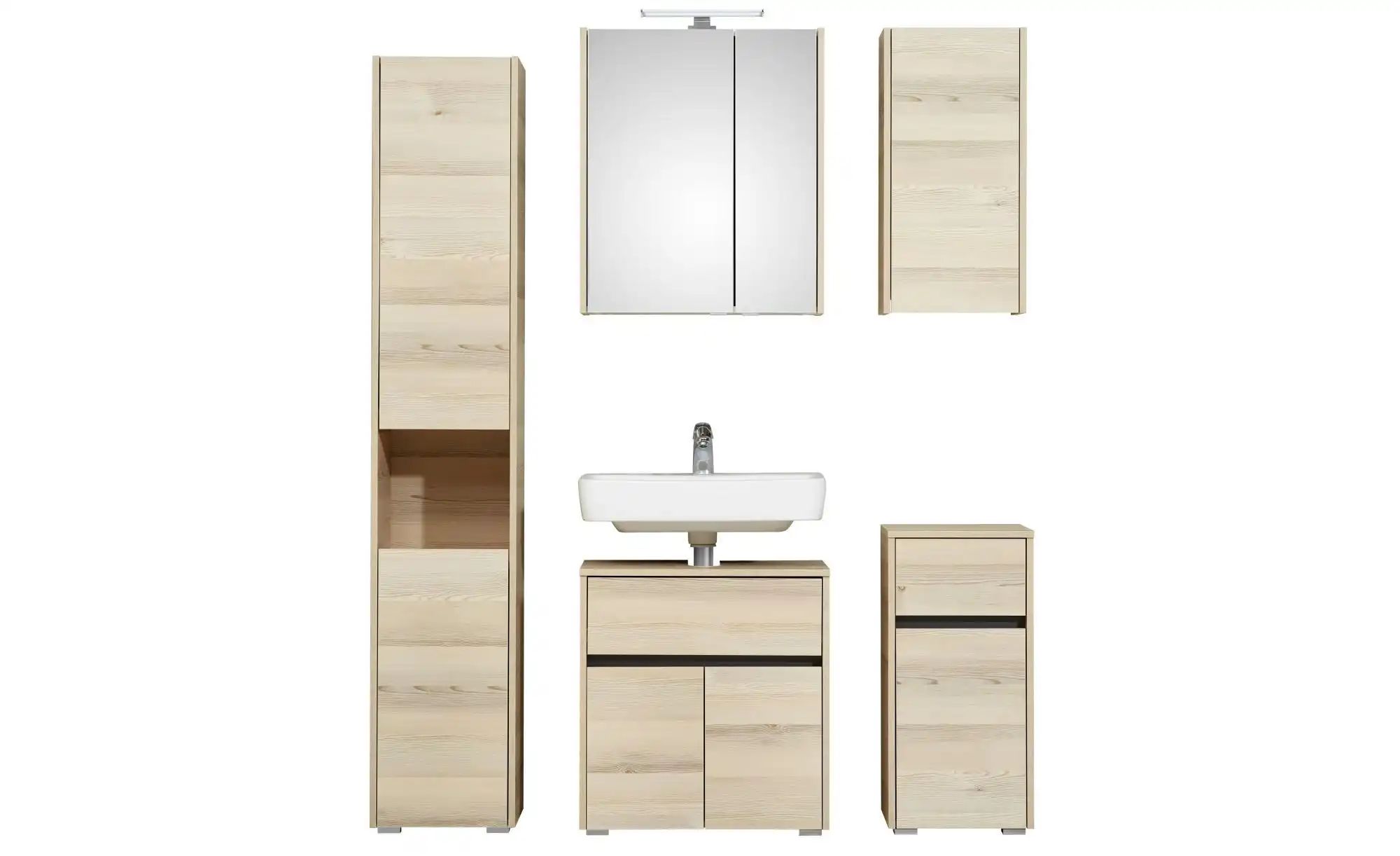 Badkombination  Dillinger See ¦ holzfarben ¦ Maße (cm): B: 130 H: 200 Schrä günstig online kaufen