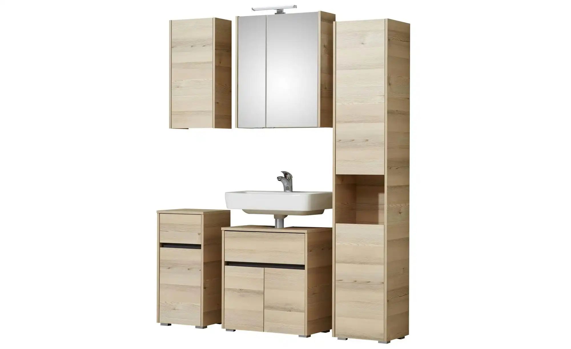 Badkombination  Dillinger See ¦ holzfarben ¦ Maße (cm): B: 130 H: 200 Schrä günstig online kaufen