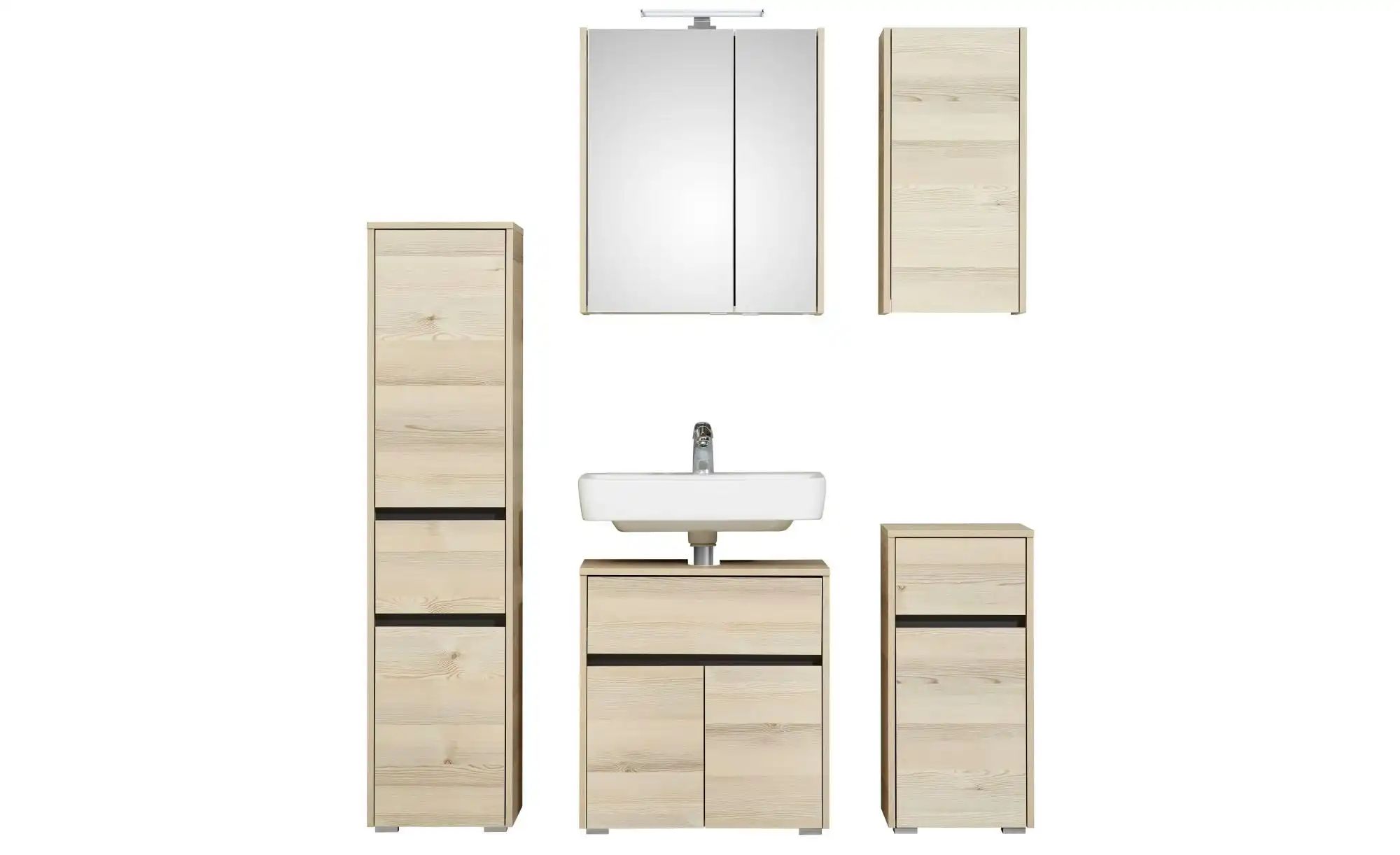 Badkombination  Dillinger See ¦ holzfarben ¦ Maße (cm): B: 130 H: 200 Schrä günstig online kaufen