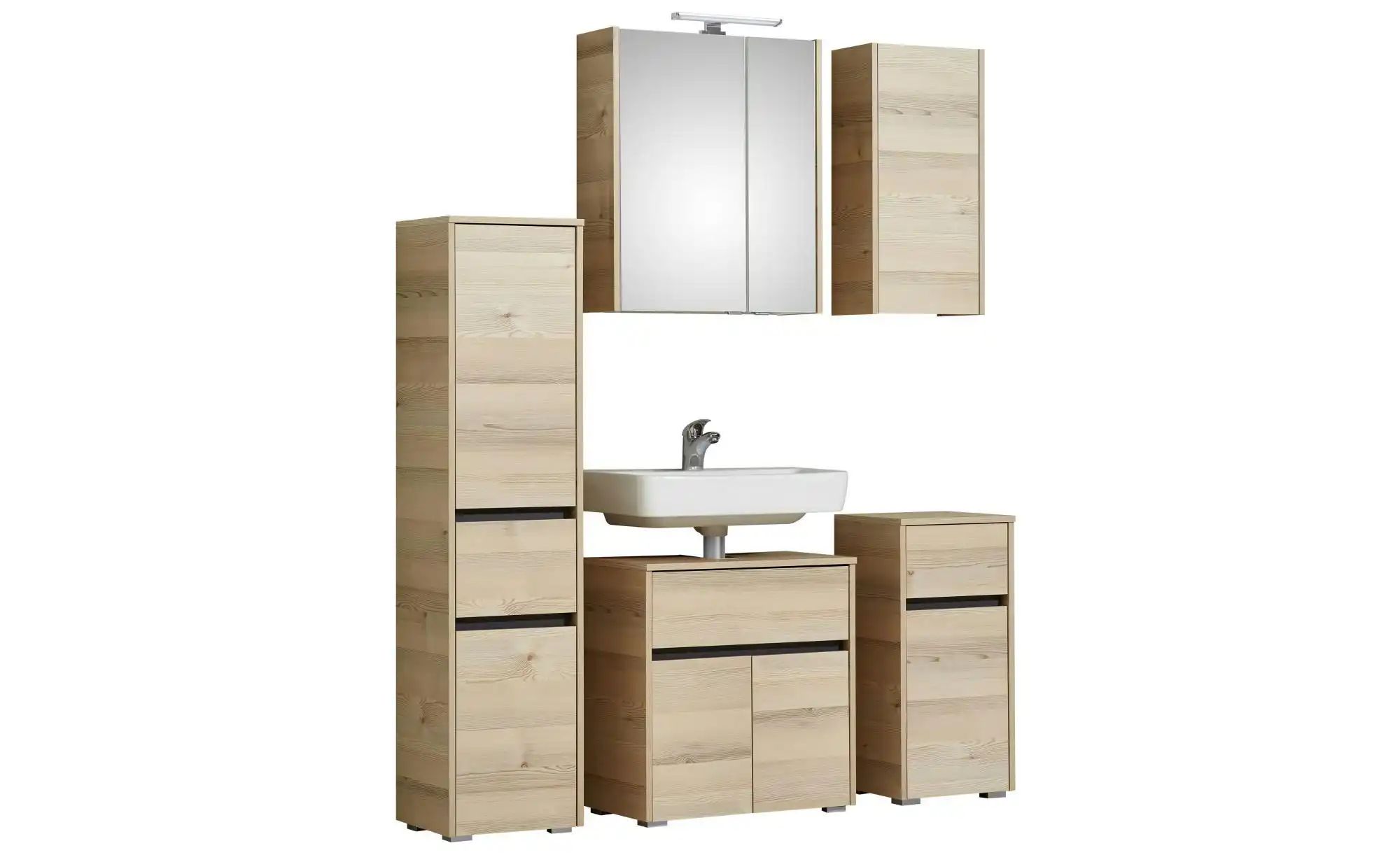 Badkombination  Dillinger See ¦ holzfarben ¦ Maße (cm): B: 130 H: 200 Schrä günstig online kaufen