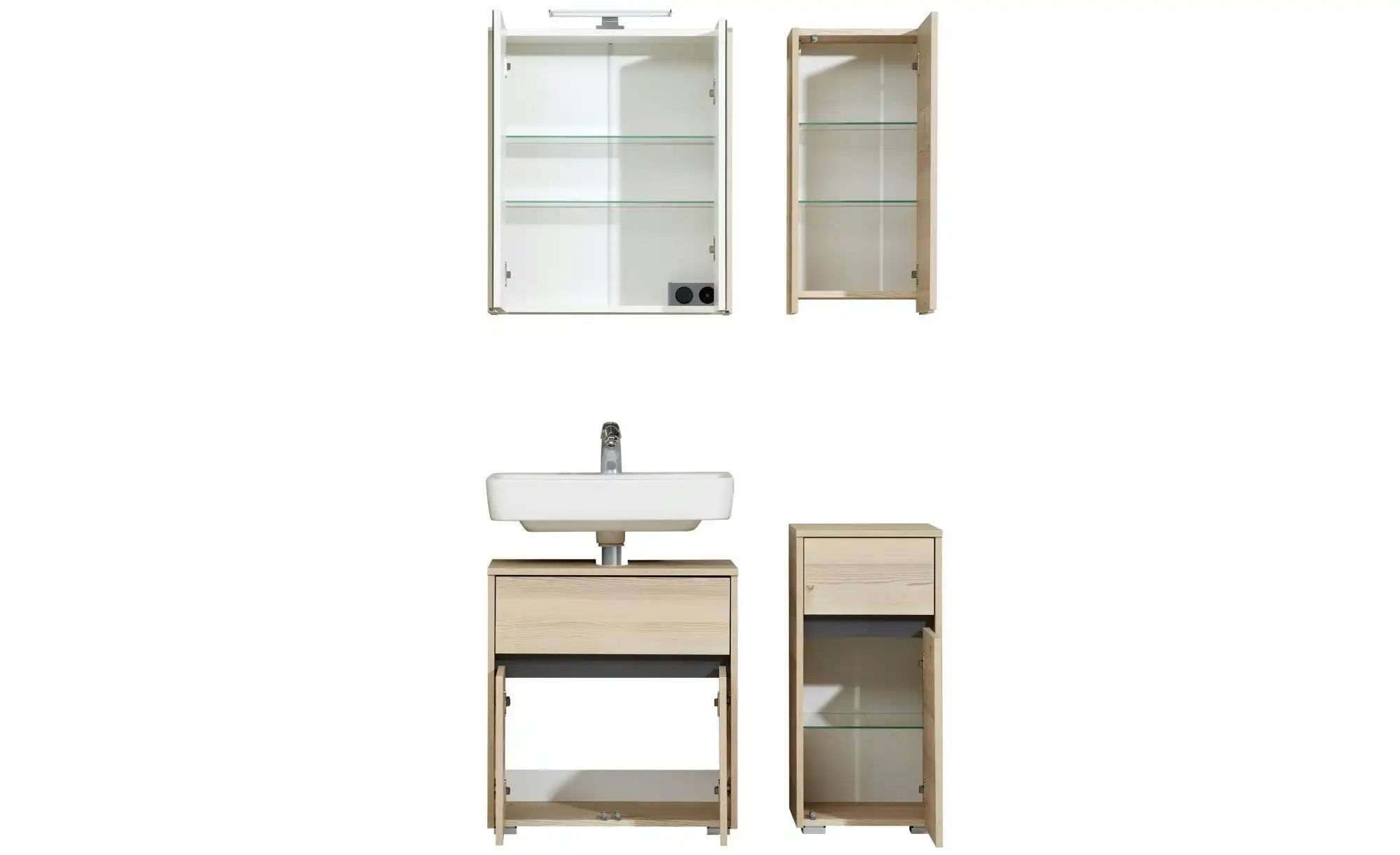 Badkombination  Dillinger See ¦ holzfarben ¦ Maße (cm): B: 95 H: 200 Schrän günstig online kaufen