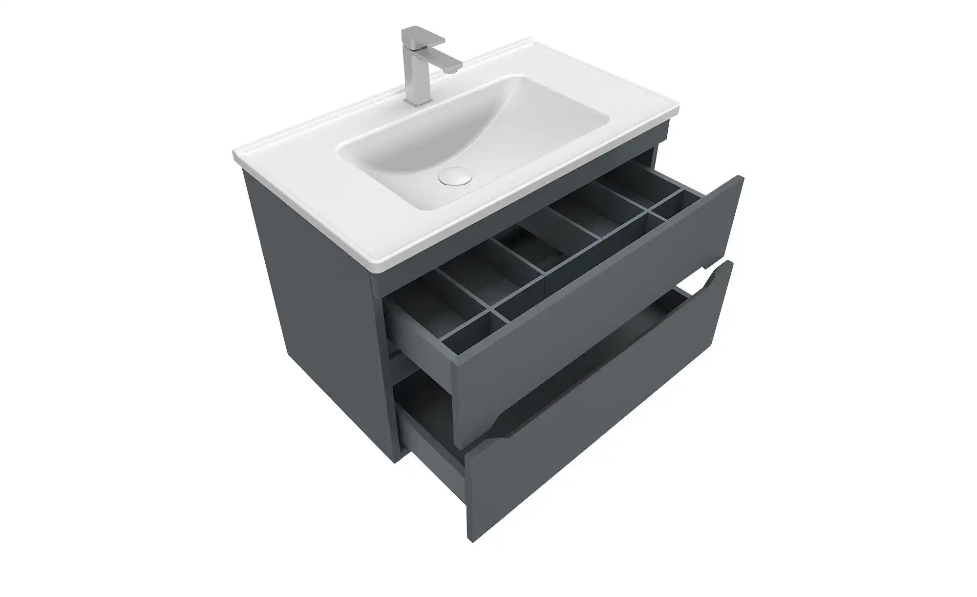 Badkombination  Warnbachsee ¦ grau ¦ Maße (cm): B: 80 Schränke > Badschränk günstig online kaufen