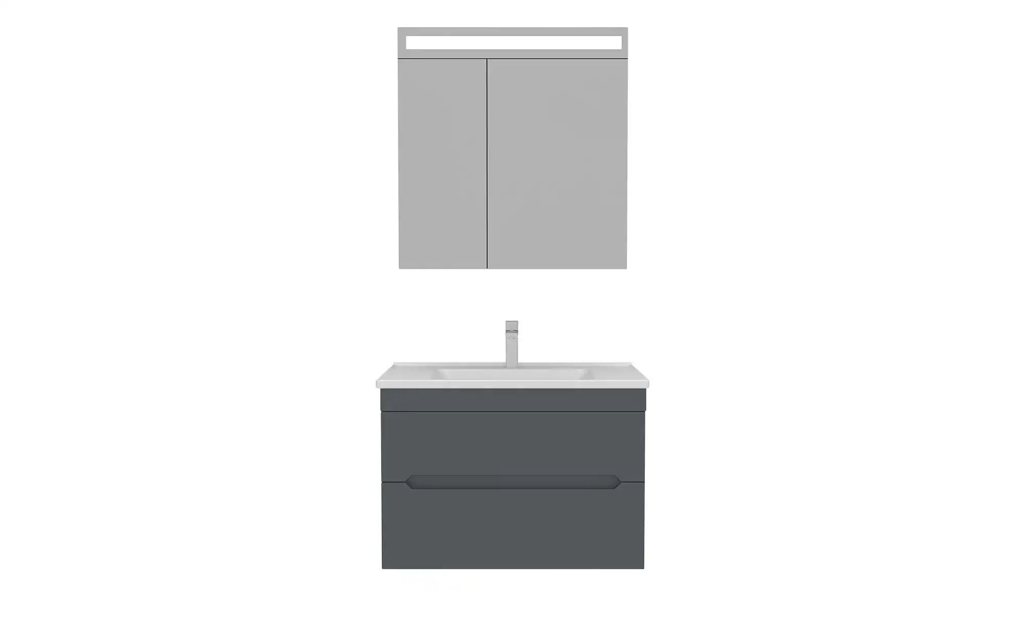 Thumbnail - Badkombination  Warnbachsee ¦ grau ¦ Maße (cm): B: 80 Schränke > Badschränke > Komplett-Badkombinationen - Höffner