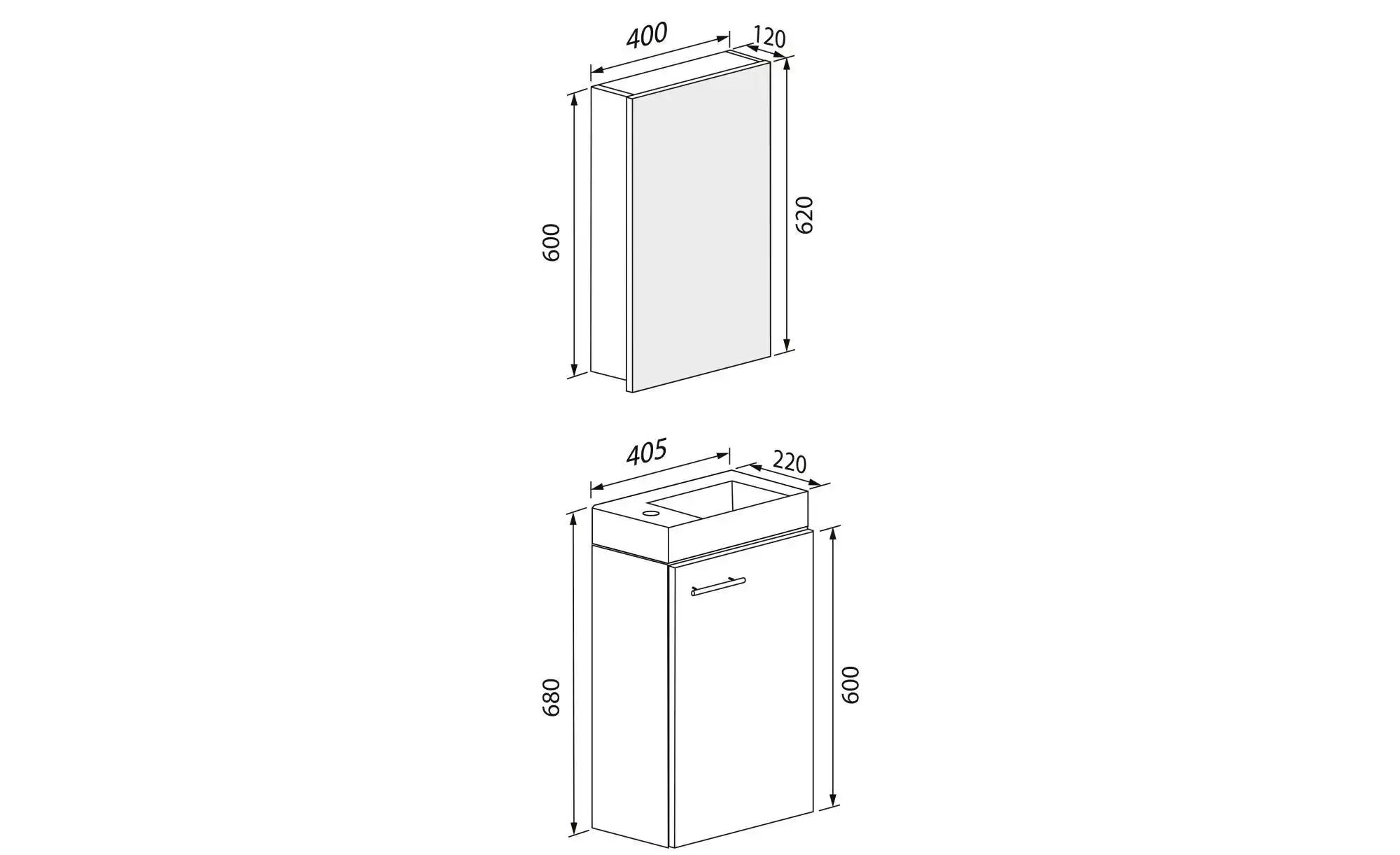 Badkombination   ¦ holzfarben ¦ Maße (cm): B: 41 H: 135 Schränke > Badschrä günstig online kaufen