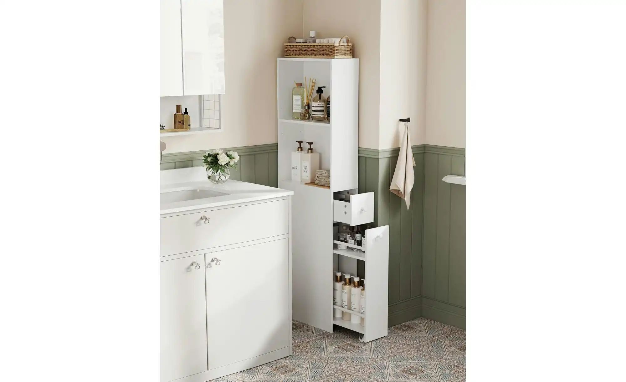 Thumbnail - Hochschrank ¦ weiß ¦ Maße (cm): B: 18 H: 134,4 Schränke > Badschränke > Bad-Hochschränke - Höffner