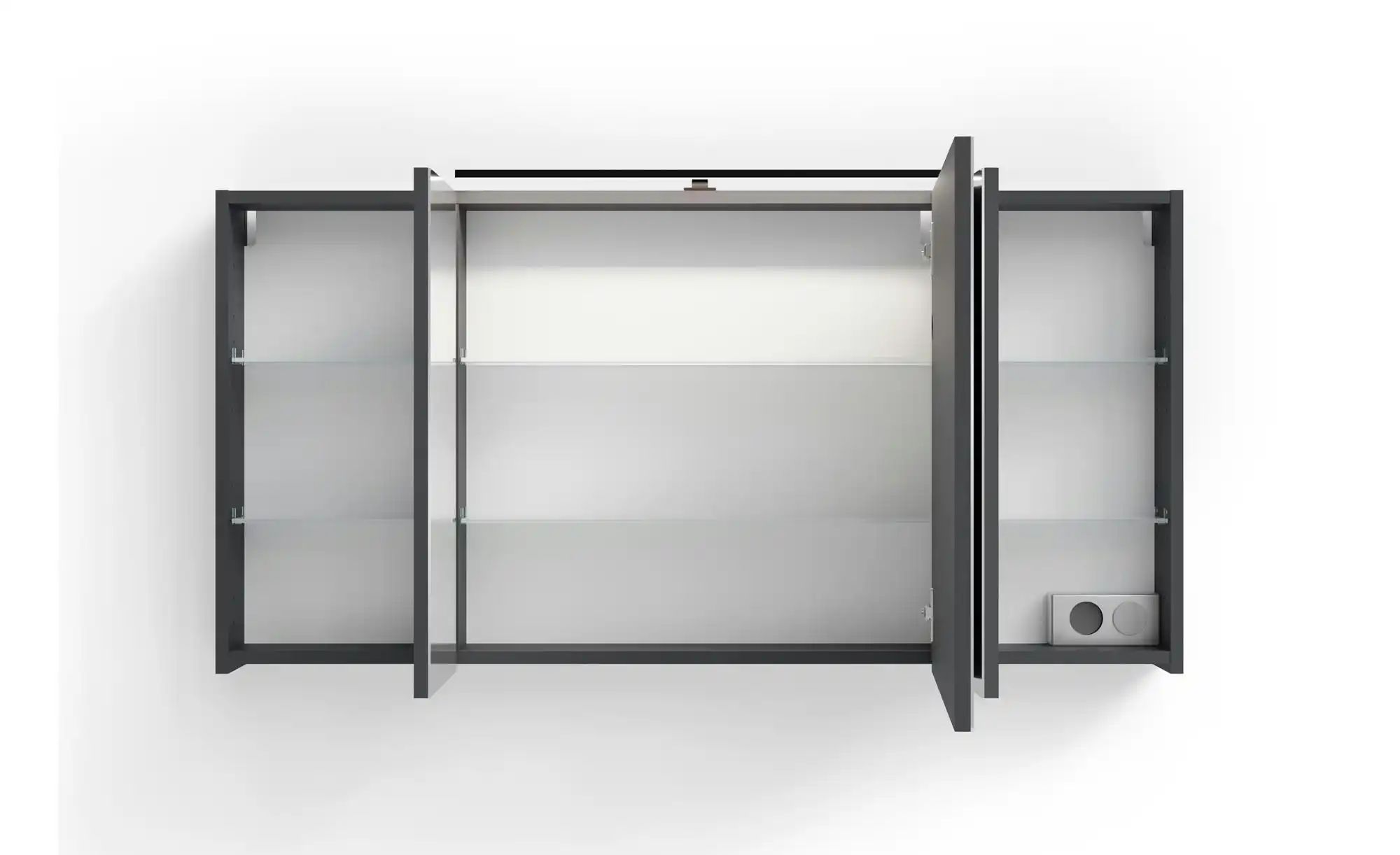 by Living Spiegelschrank   ¦ grau ¦ Maße (cm): B: 120 H: 60 Schränke > Bads günstig online kaufen