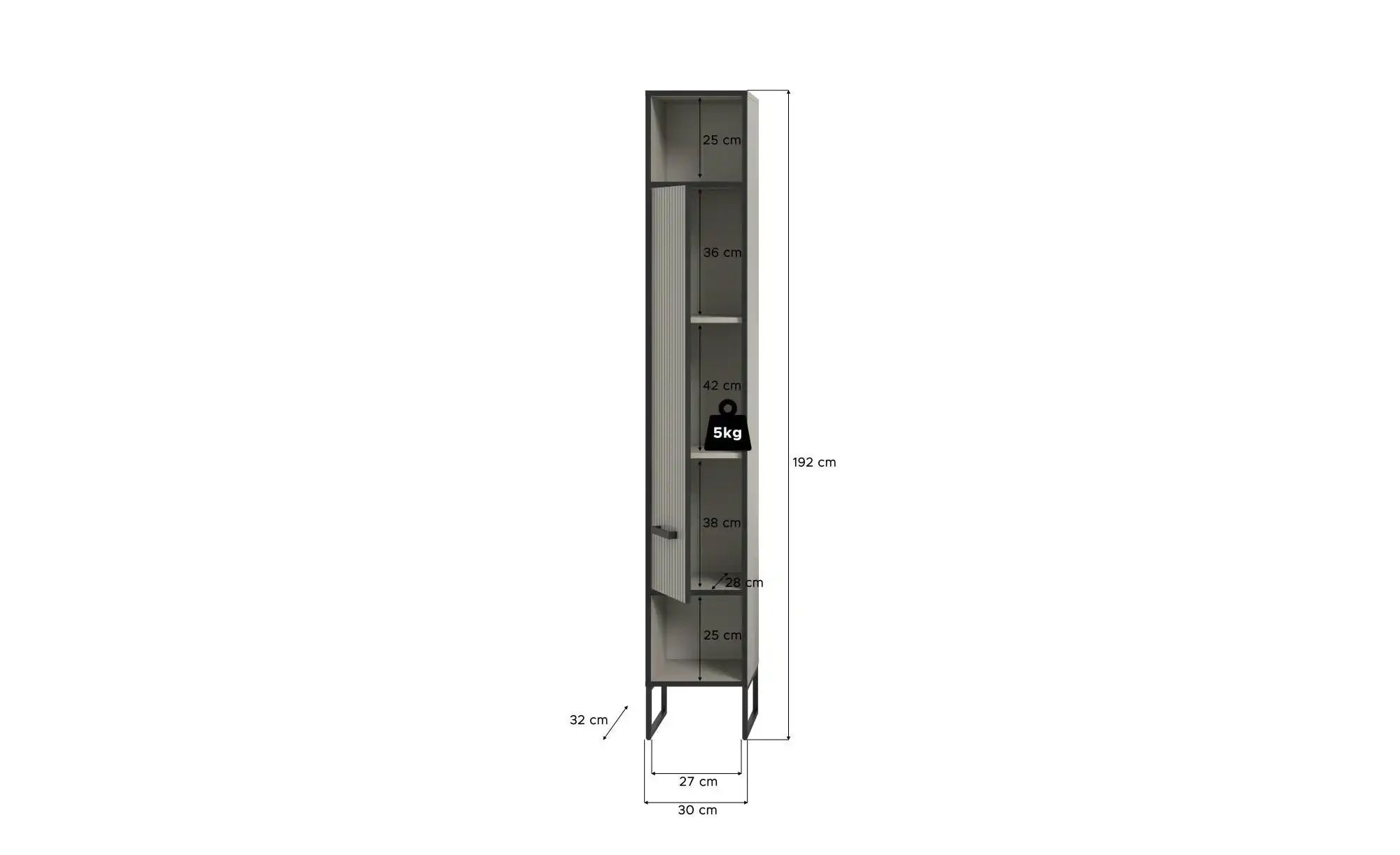 Hochschrank   ¦ creme ¦ Maße (cm): B: 30 H: 192 Schränke > Badschränke > Ba günstig online kaufen