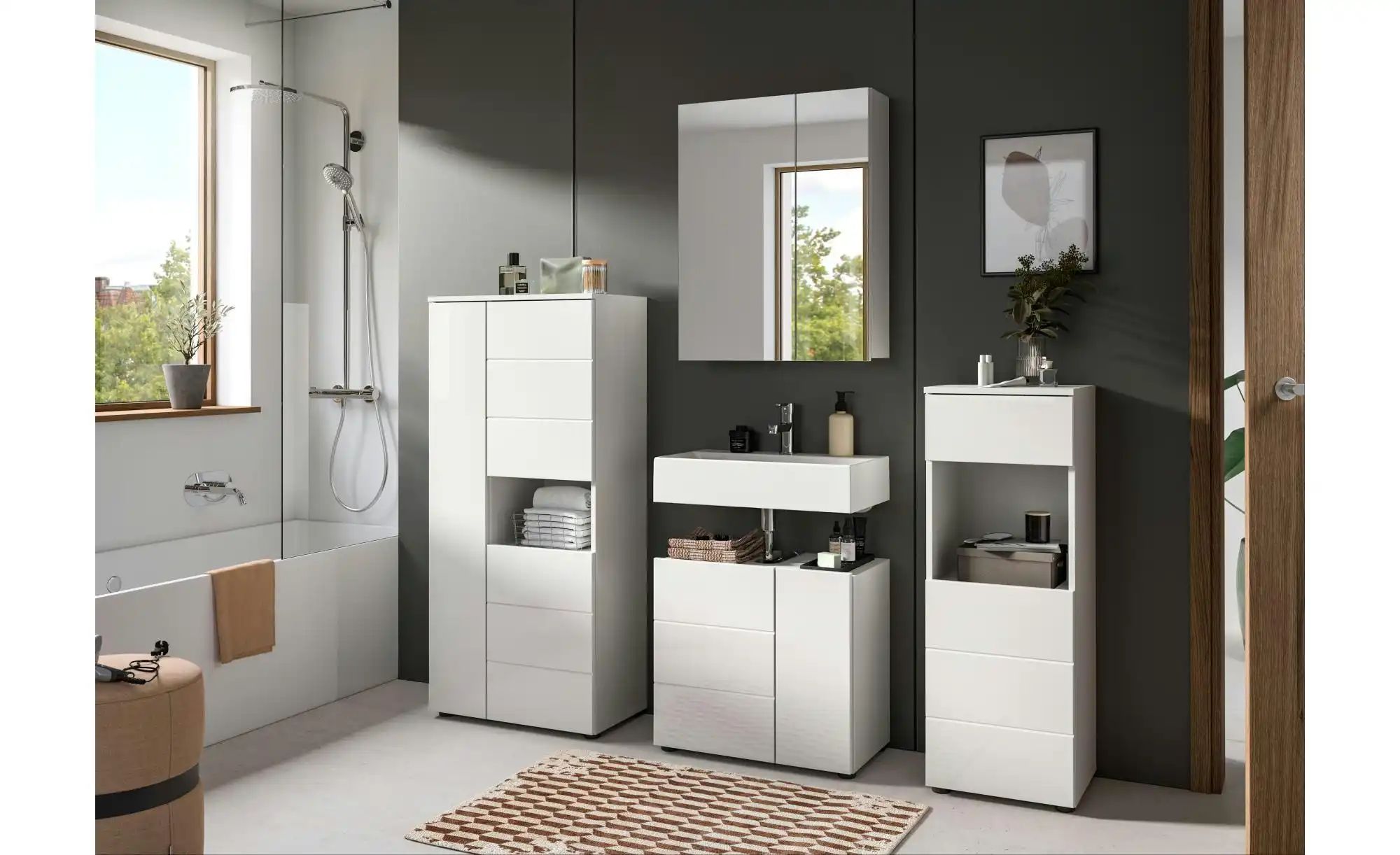 Thumbnail - Standschrank   ¦ weiß ¦ Maße (cm): B: 60 H: 133 Schränke > Badschränke > Bad-Midischränke - Höffner