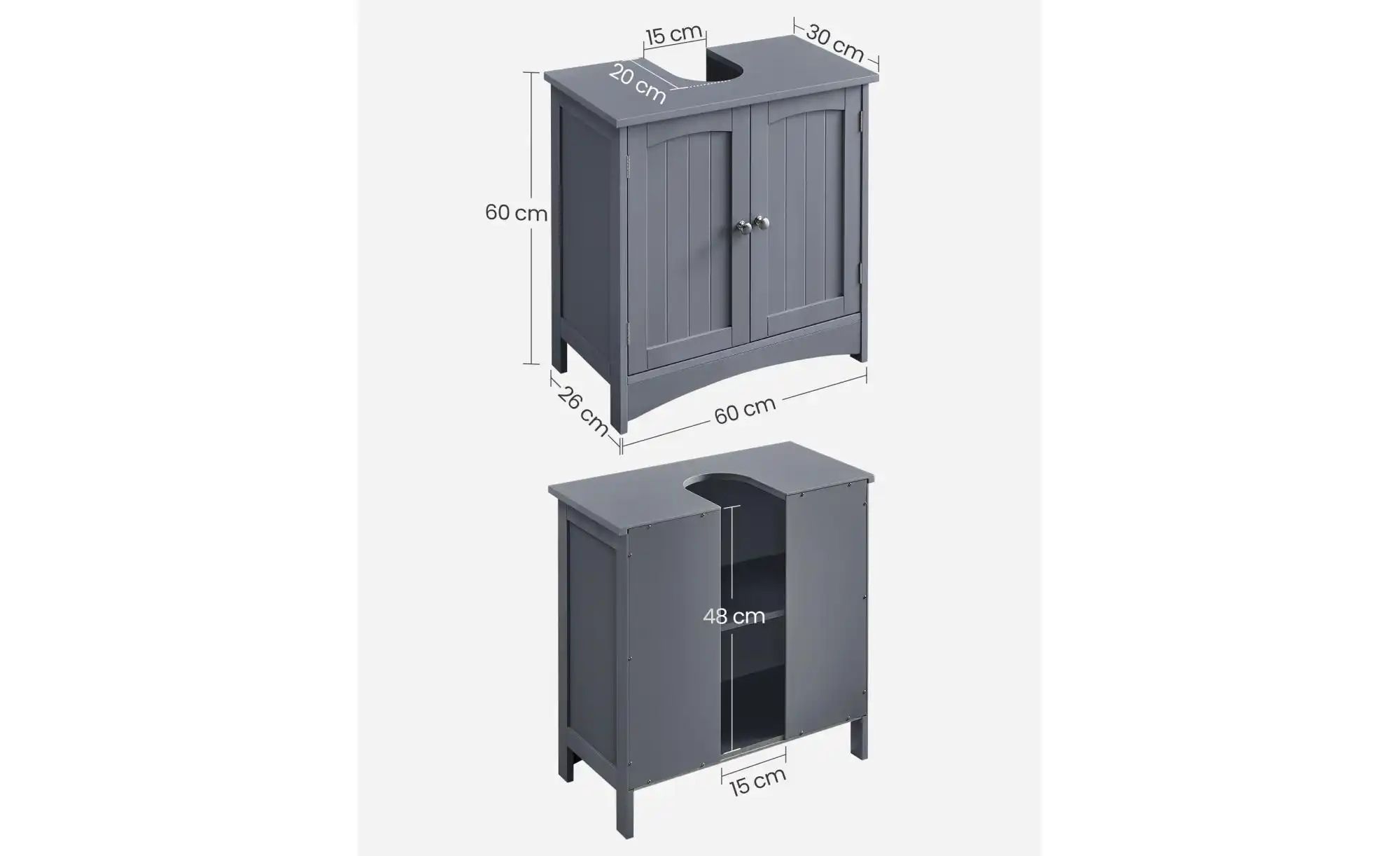 Bad-Unterschrank   ¦ grau ¦ Maße (cm): B: 60 H: 60 Schränke > Badschränke > günstig online kaufen