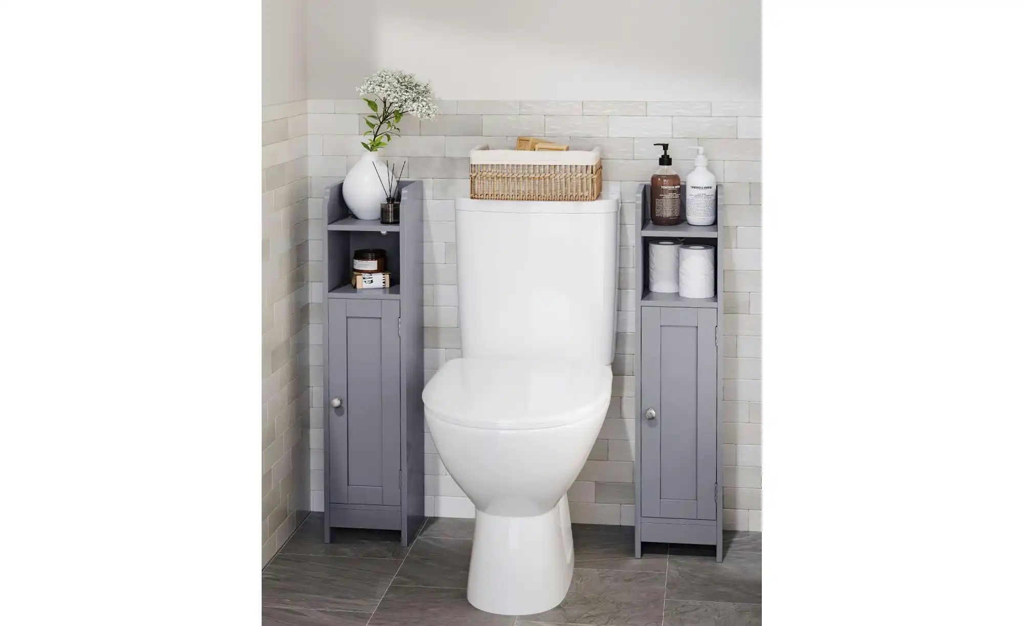 Bad-Hochschrank   ¦ grau ¦ Maße (cm): B: 18 H: 80 Schränke > Badschränke > günstig online kaufen