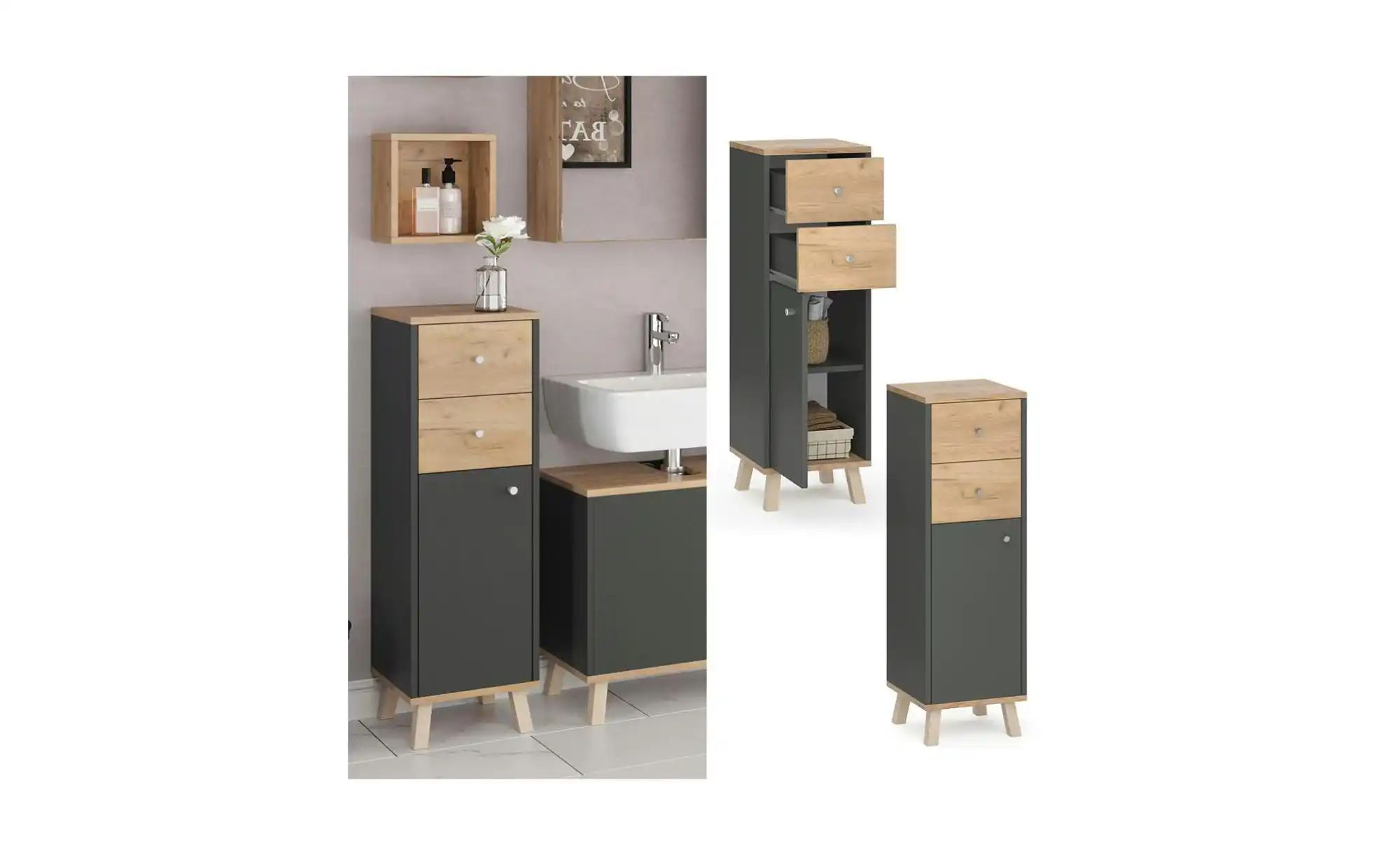 Thumbnail - Midischrank   ¦ schwarz ¦ Maße (cm): B: 30 H: 95 Schränke > Badschränke > Bad-Midischränke - Höffner