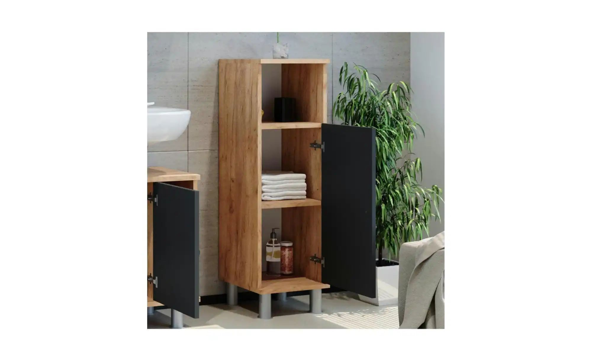 Thumbnail - Midischrank ¦ holzfarben ¦ Maße (cm): B: 30 H: 95 Schränke > Badschränke > Bad-Midischränke - Höffner