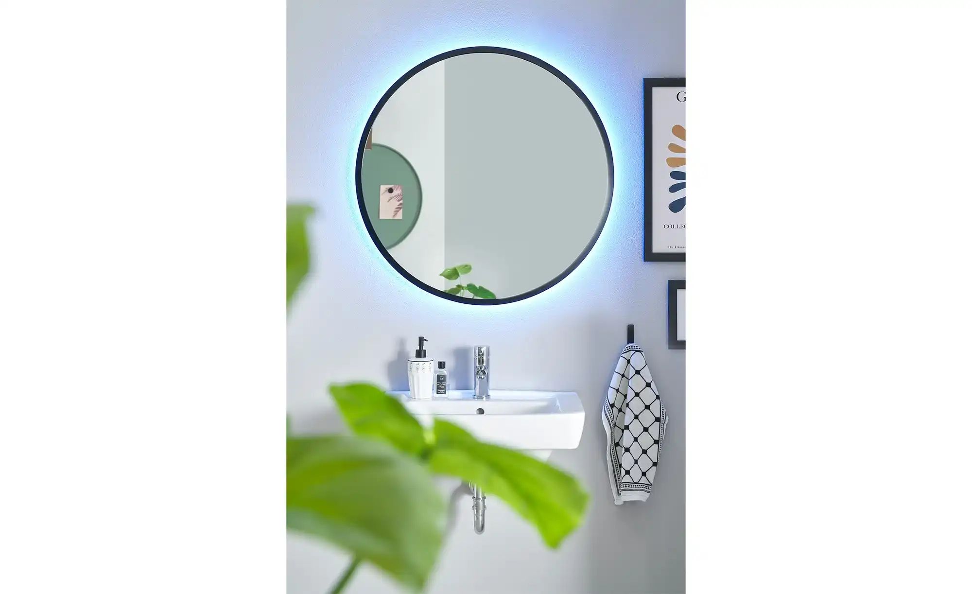 Thumbnail - Spiegel mit LED  Obersee ¦ Glas,Metall ¦ Maße (cm): H: 5  Ø: 80 Badzubehör - Höffner