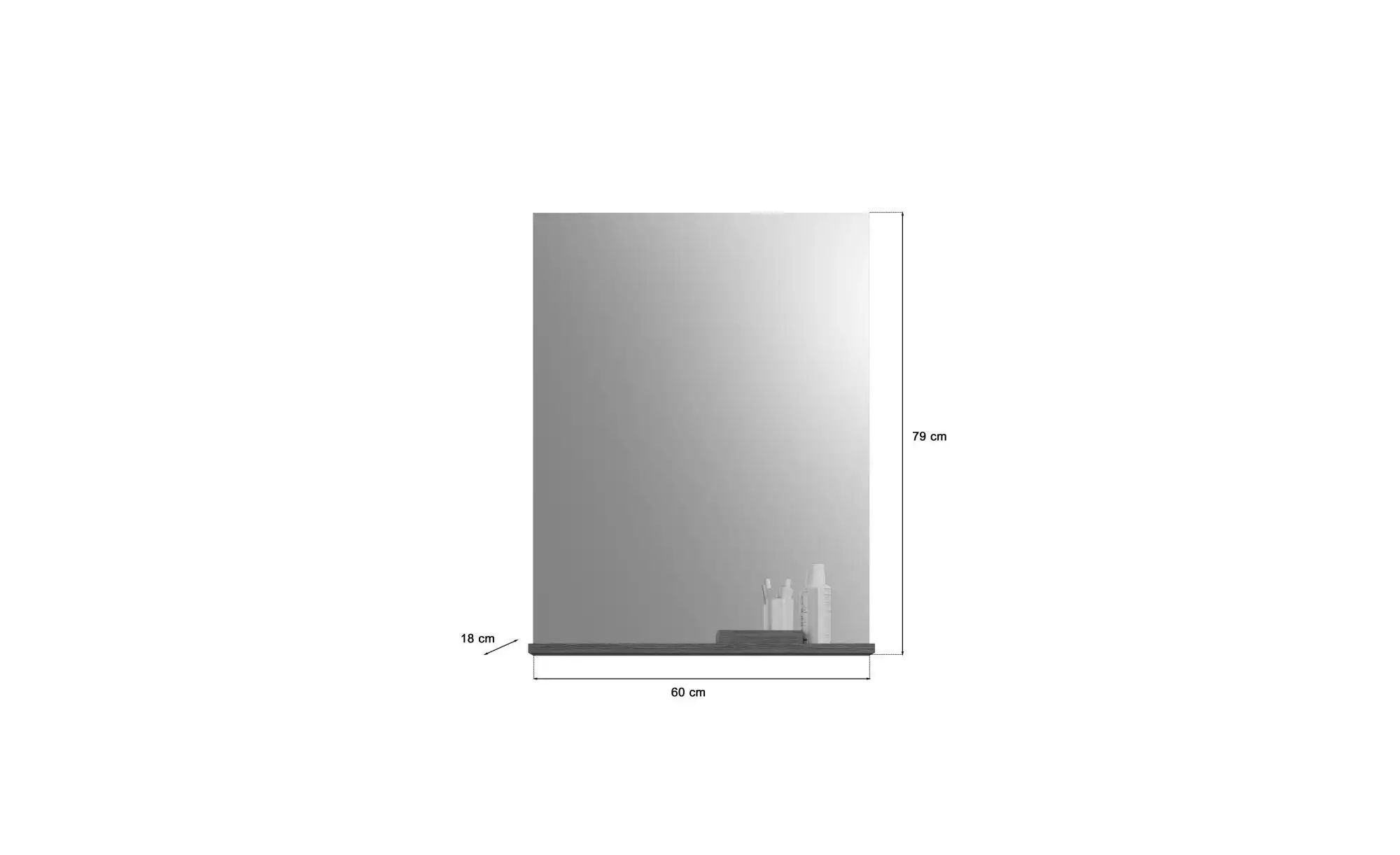 Badspiegel SCHLOONSEE  Breite 60cm  1 Ablageboden  hochwertiges Spiegelglas günstig online kaufen