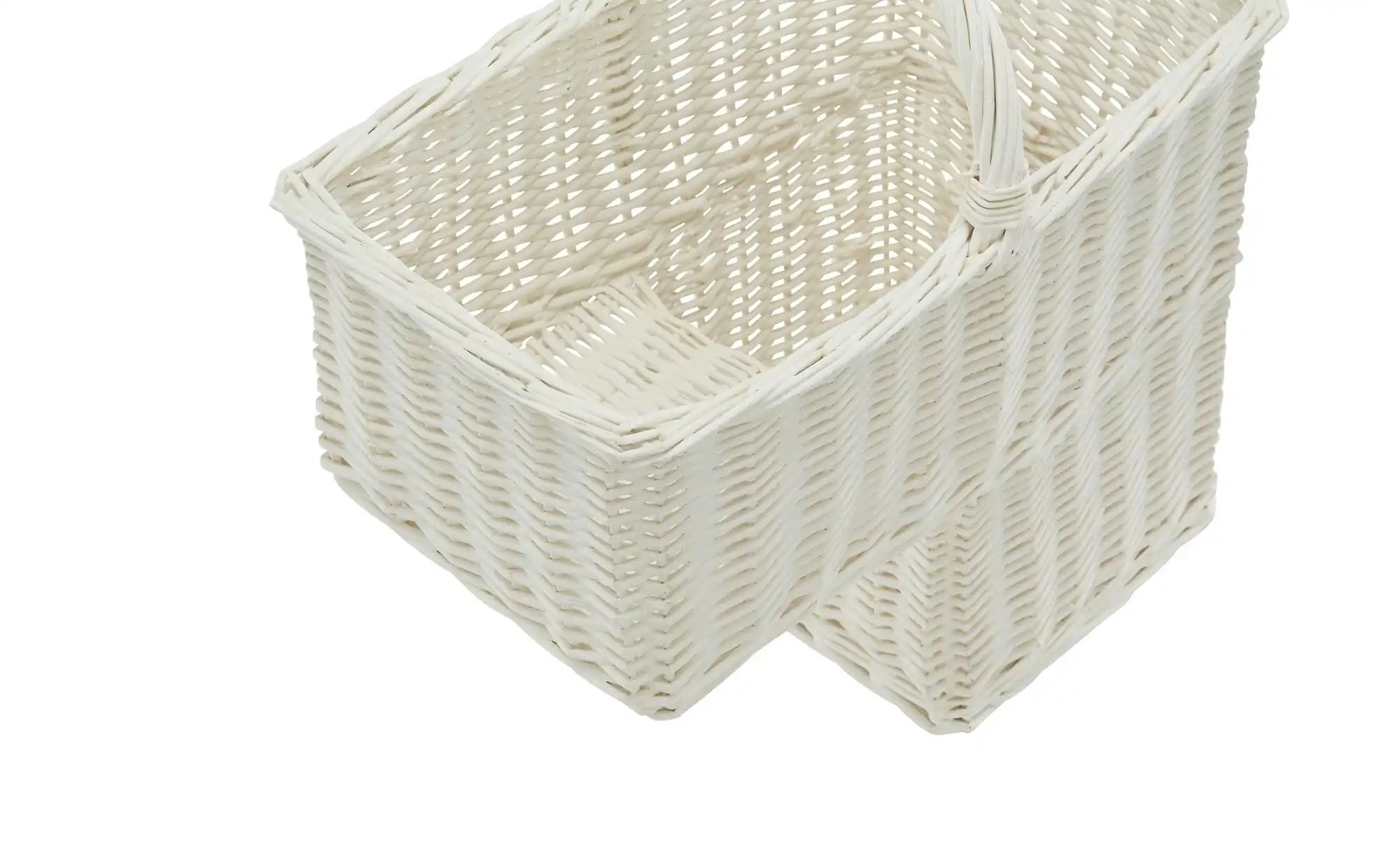 HOME STORY Treppenkorb   ¦ weiß ¦ Weide ¦ Maße (cm): B: 42 H: 34 T: 24.0 Au günstig online kaufen