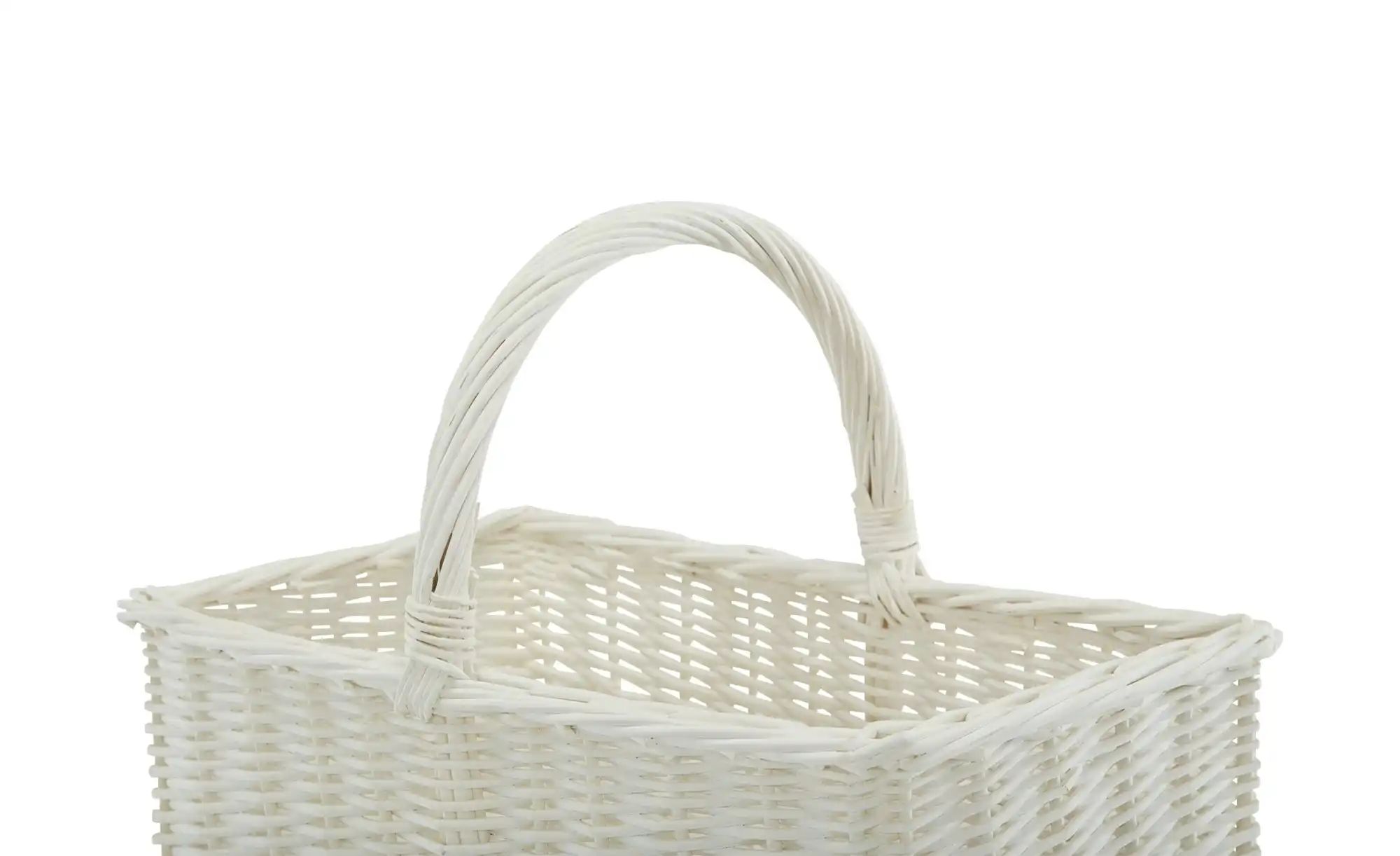 HOME STORY Treppenkorb   ¦ weiß ¦ Weide ¦ Maße (cm): B: 42 H: 34 T: 24.0 Au günstig online kaufen