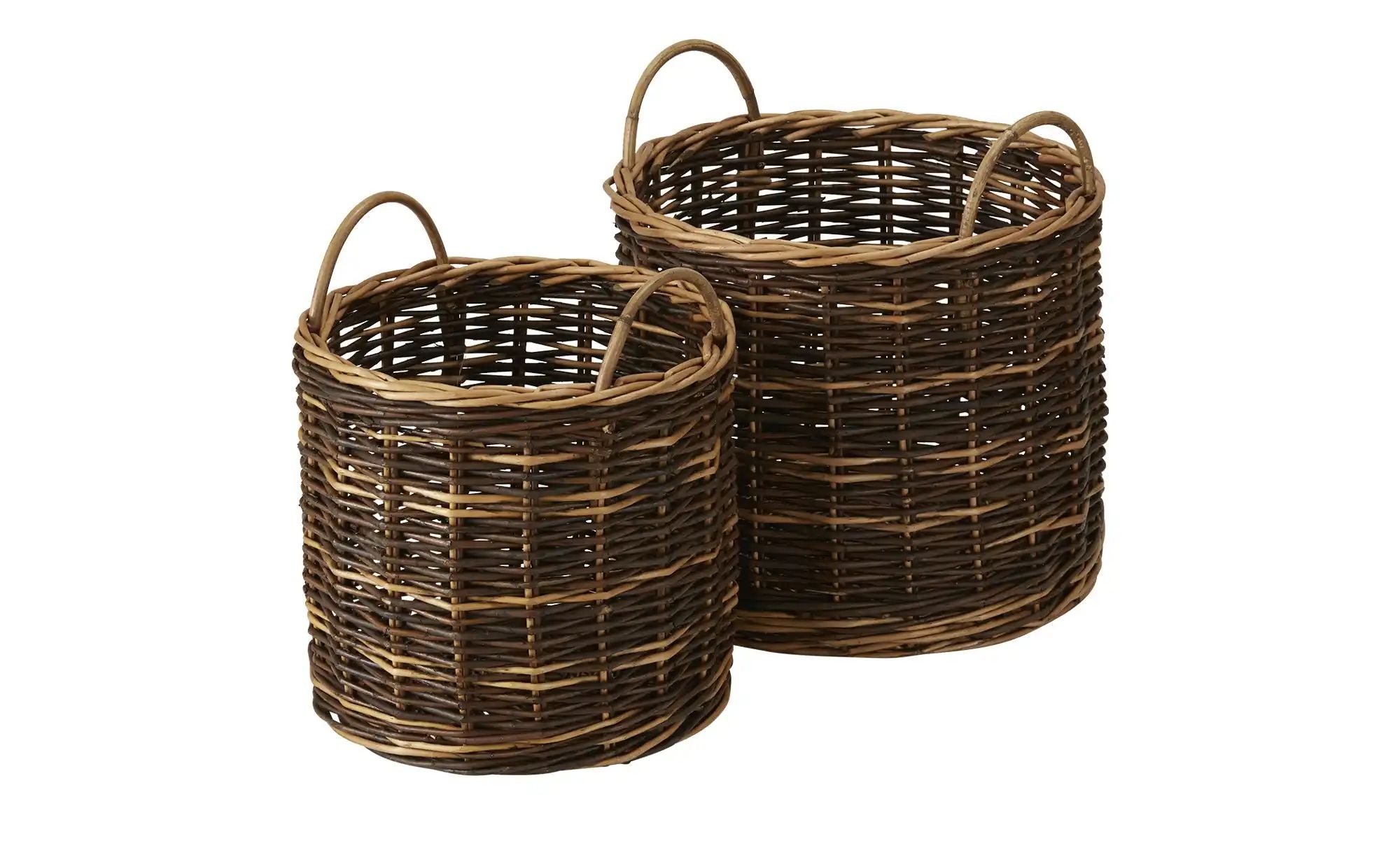 HOME STORY Weidenkorb, 2er Set ¦ braun ¦ Weide, Rattan ¦ Maße (cm): H: 51 günstig online kaufen