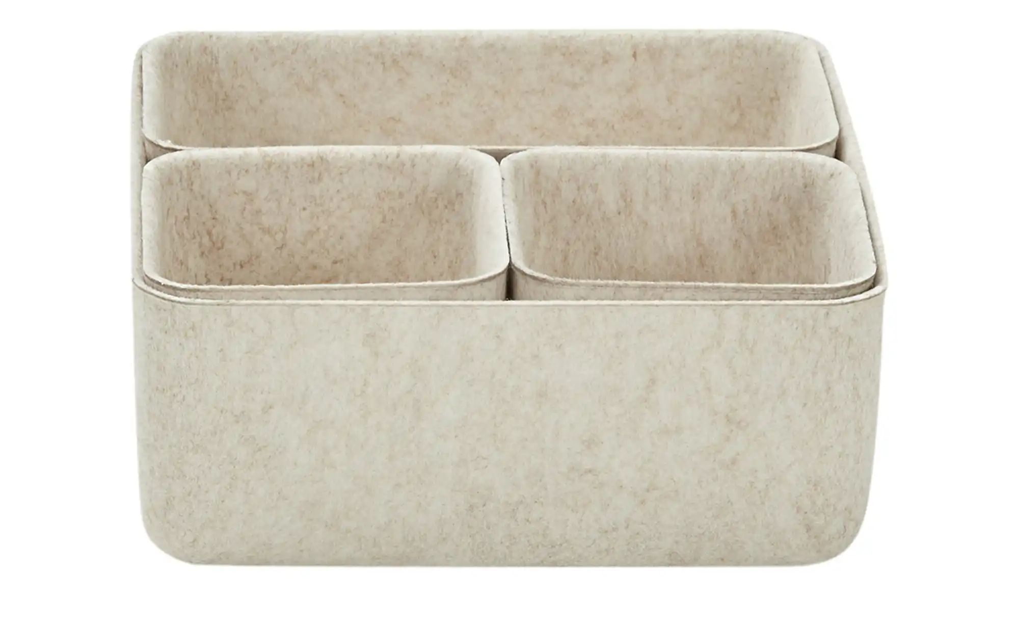 HOME STORY Filzkörbe  4er Set   ¦ beige ¦ Filz ¦ Maße (cm): B: 25 H: 10 T: günstig online kaufen