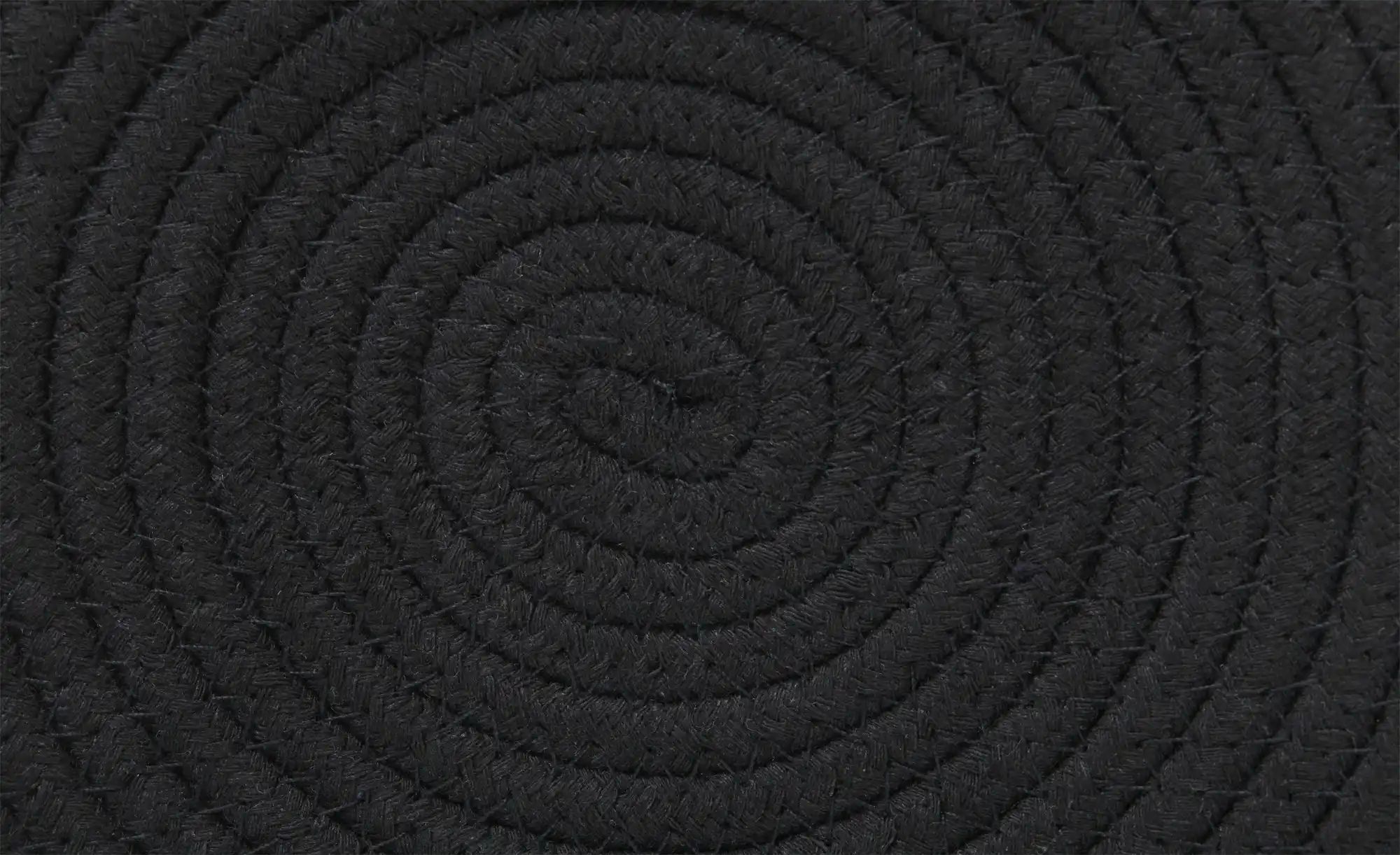 Thumbnail - HOME STORY Aufbewahrungskorb mit Deckel  2er Set   ¦ schwarz ¦ Polyester,Baumwolle ¦ Maße (cm): H: 14  Ø: 19 Aufbewahrun...