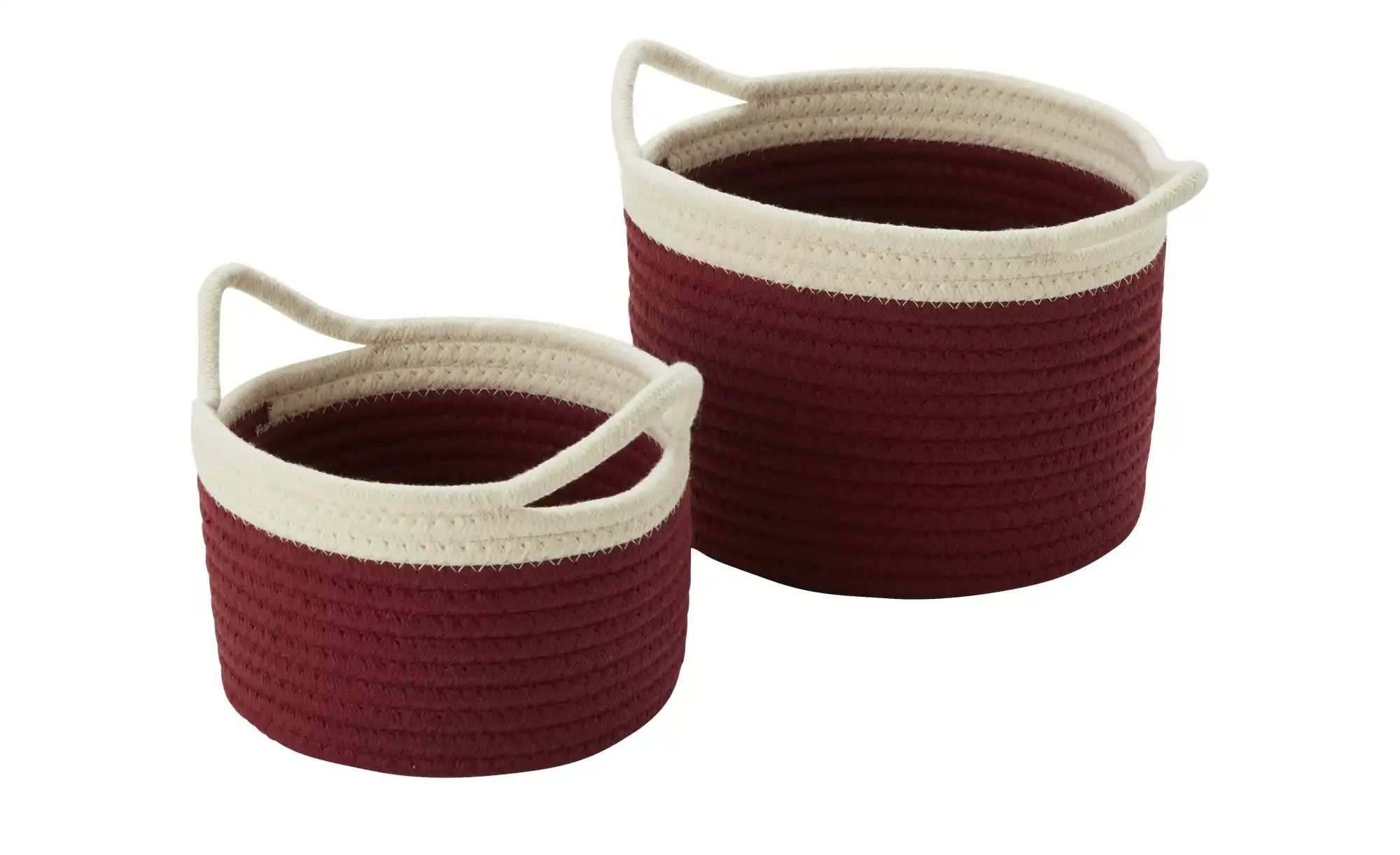 HOME STORY Aufbewahrungskorb  2er Set   ¦ rot ¦ Polyester,Baumwolle ¦ Maße günstig online kaufen