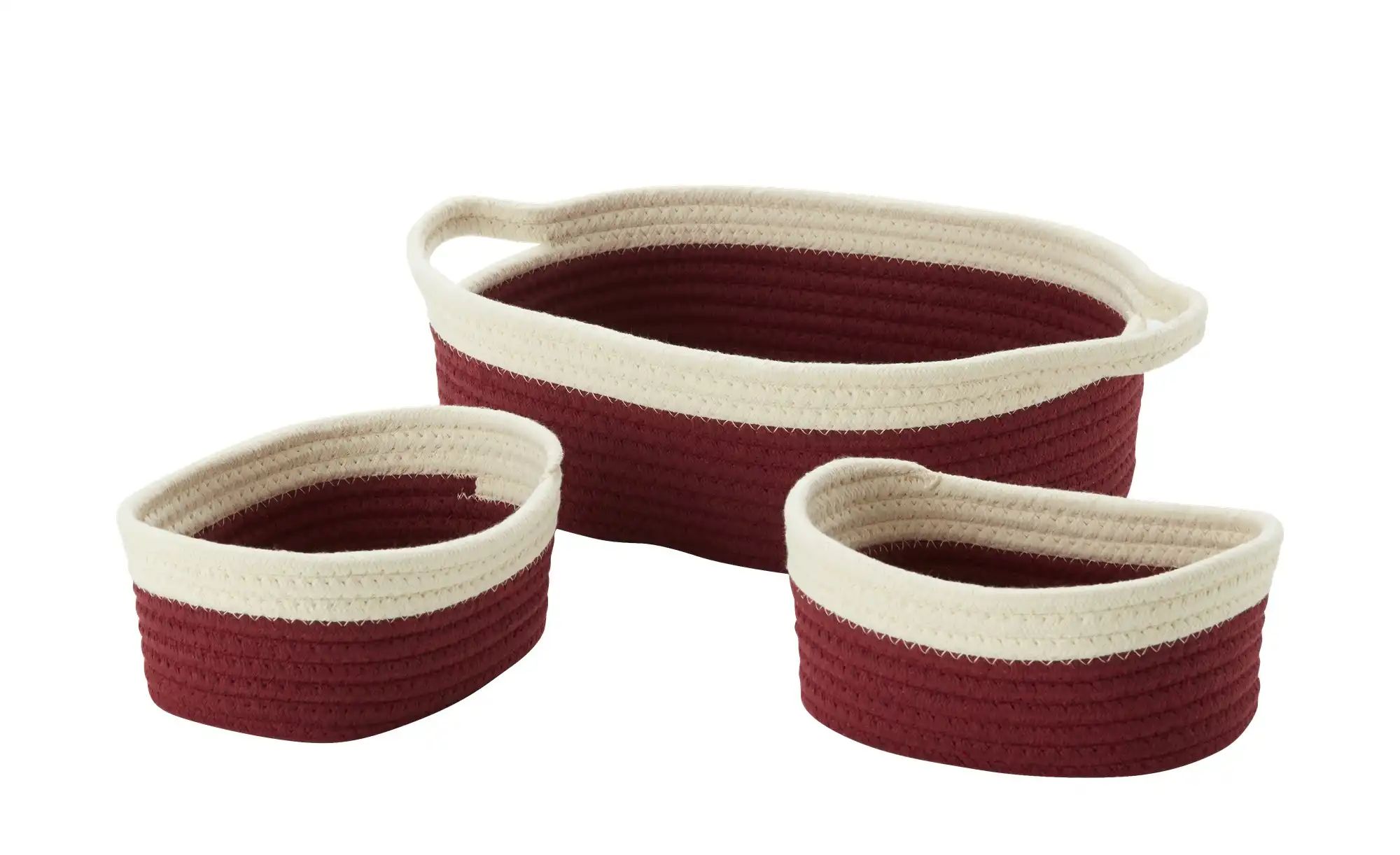 HOME STORY Aufbewahrungskorb  3er Set   ¦ rot ¦ Polyester,Baumwolle ¦ Maße günstig online kaufen