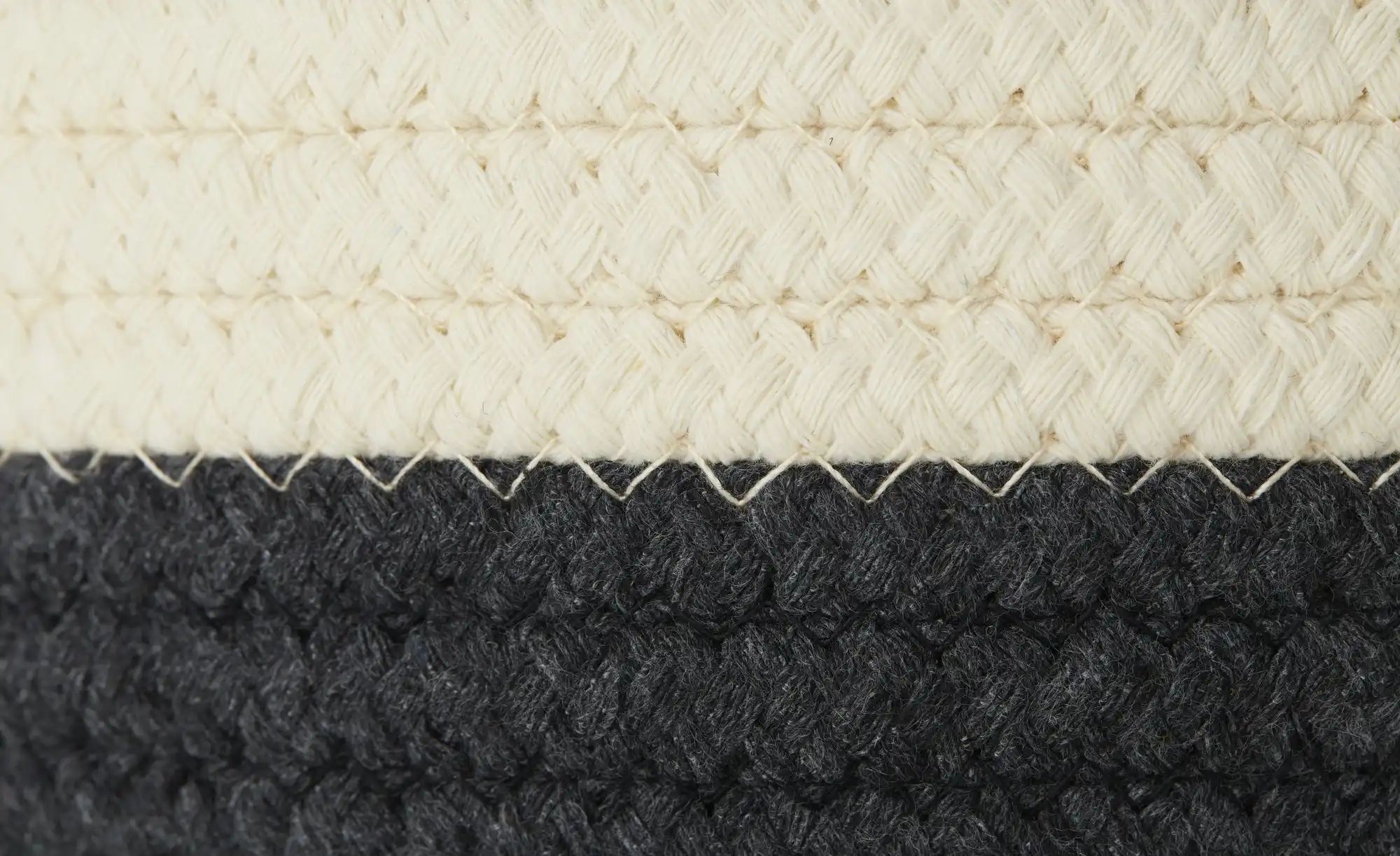 HOME STORY Aufbewahrungskorb  2er Set   ¦ schwarz ¦ Polyester,Baumwolle ¦ M günstig online kaufen