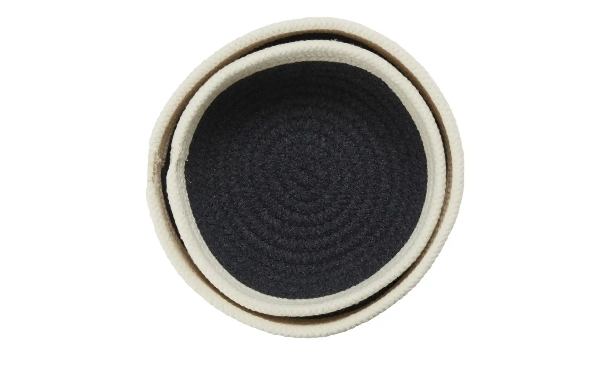 Thumbnail - HOME STORY Aufbewahrungskorb  2er Set   ¦ schwarz ¦ Polyester,Baumwolle ¦ Maße (cm): H: 10  Ø: 23 Aufbewahrung > Körbe -...