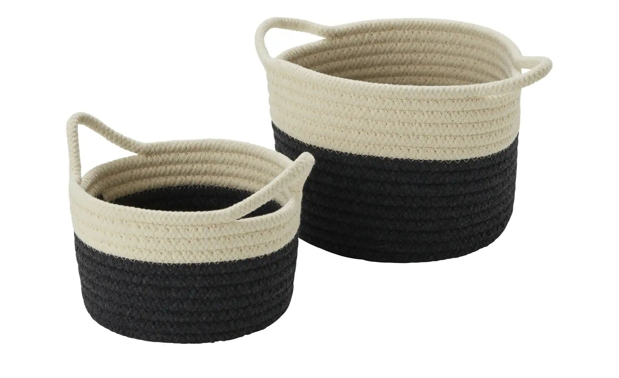 HOME STORY Aufbewahrungskorb  2er Set   ¦ Polyester,Baumwolle ¦ Maße (cm): günstig online kaufen