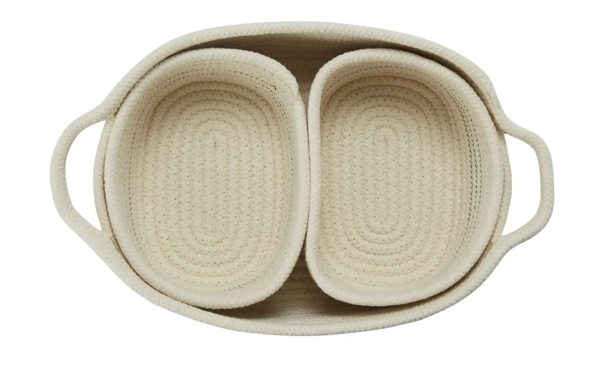 Thumbnail - HOME STORY Aufbewahrungskörbe 3er Set ¦ beige ¦ Polyester,Baumwolle ¦ Maße (cm): B: 33 H: 11 T: 23.0 Aufbewahrung > K...