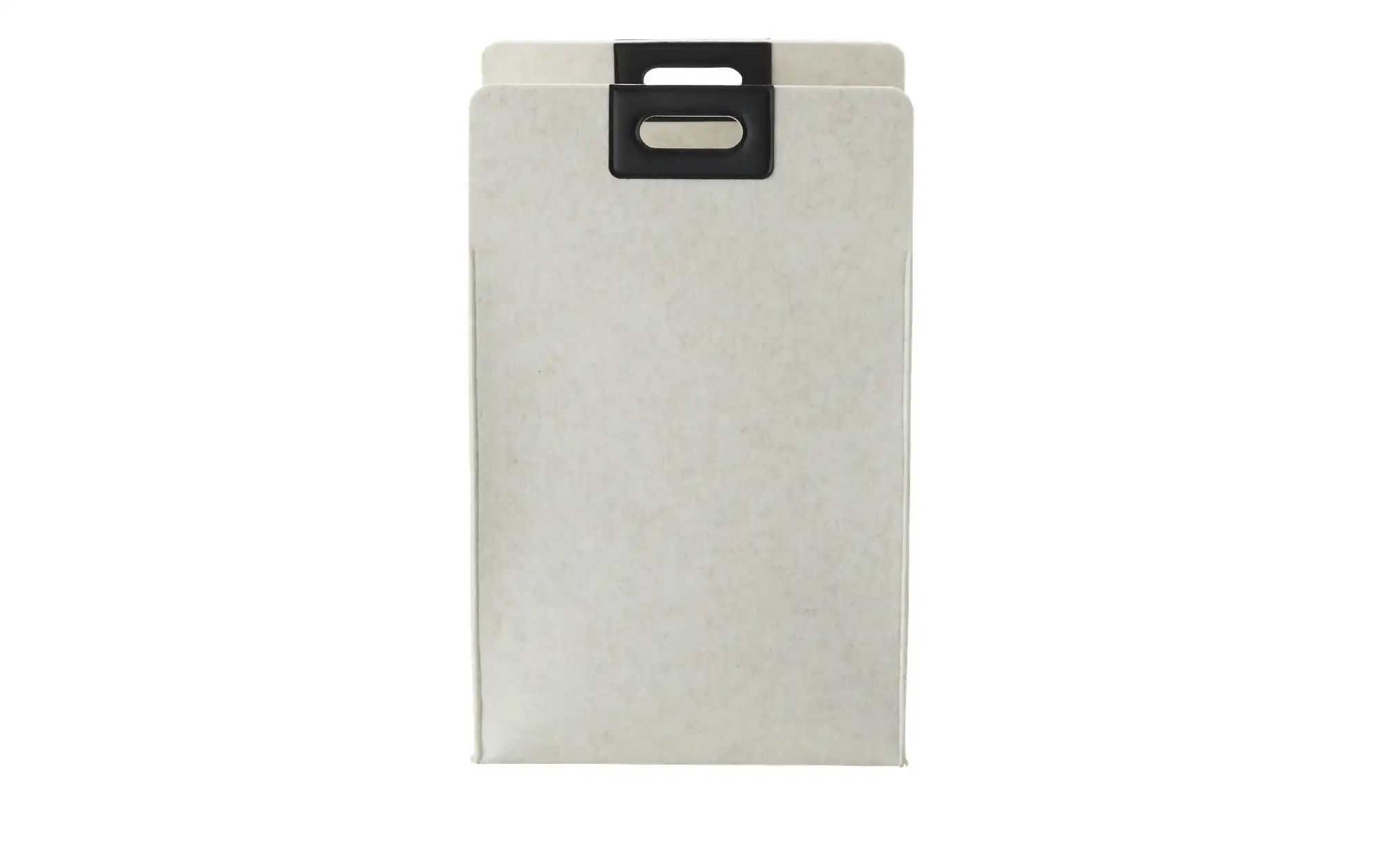 HOME STORY Wäschekorb   ¦ beige ¦ Filz,Kunstleder ¦ Maße (cm): B: 35 H: 56 günstig online kaufen